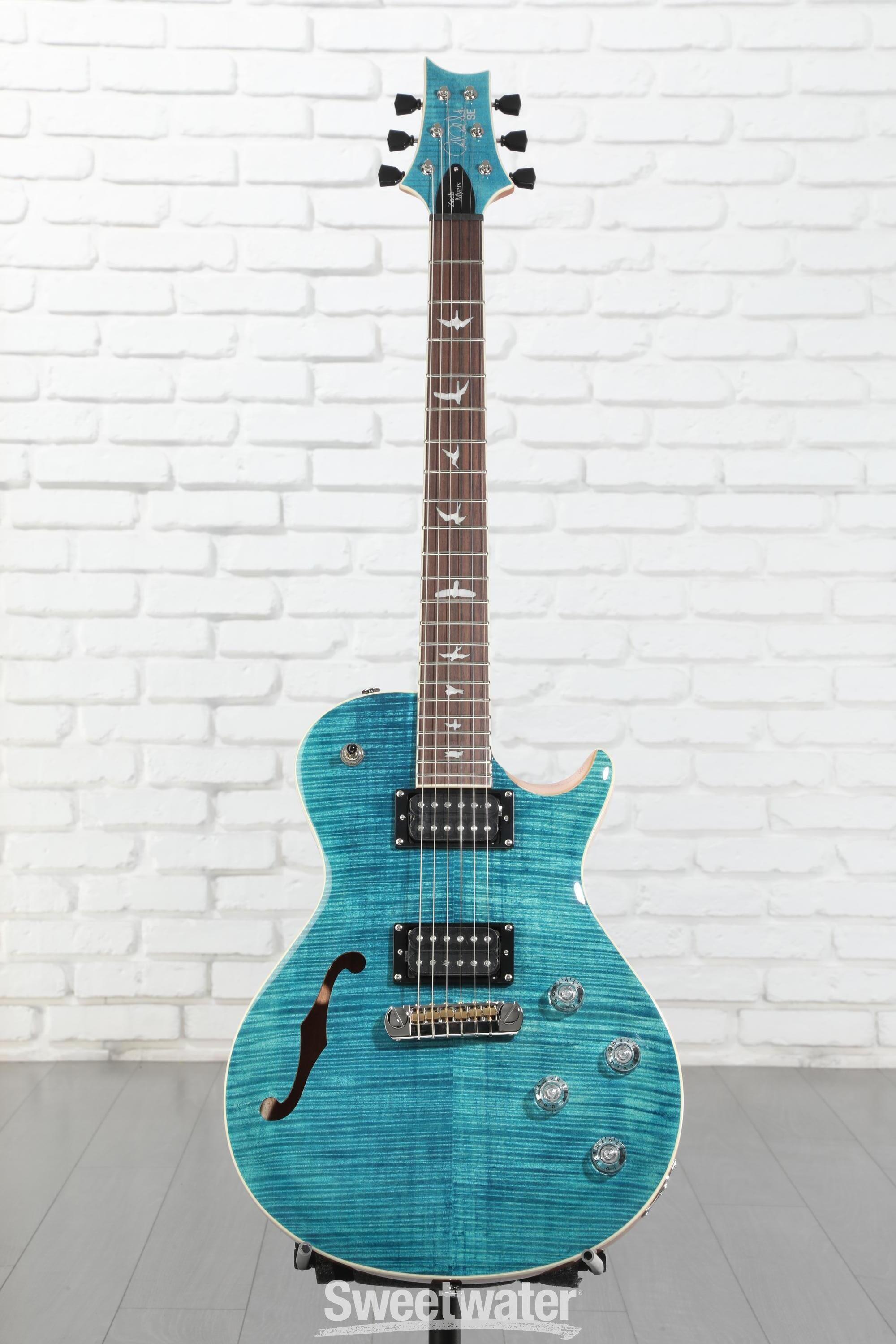 ギター PRS SE Zach Myers Myers Blue PRS SE Zach Myers Semi-Hollow Electric Guitar - Myers Blue