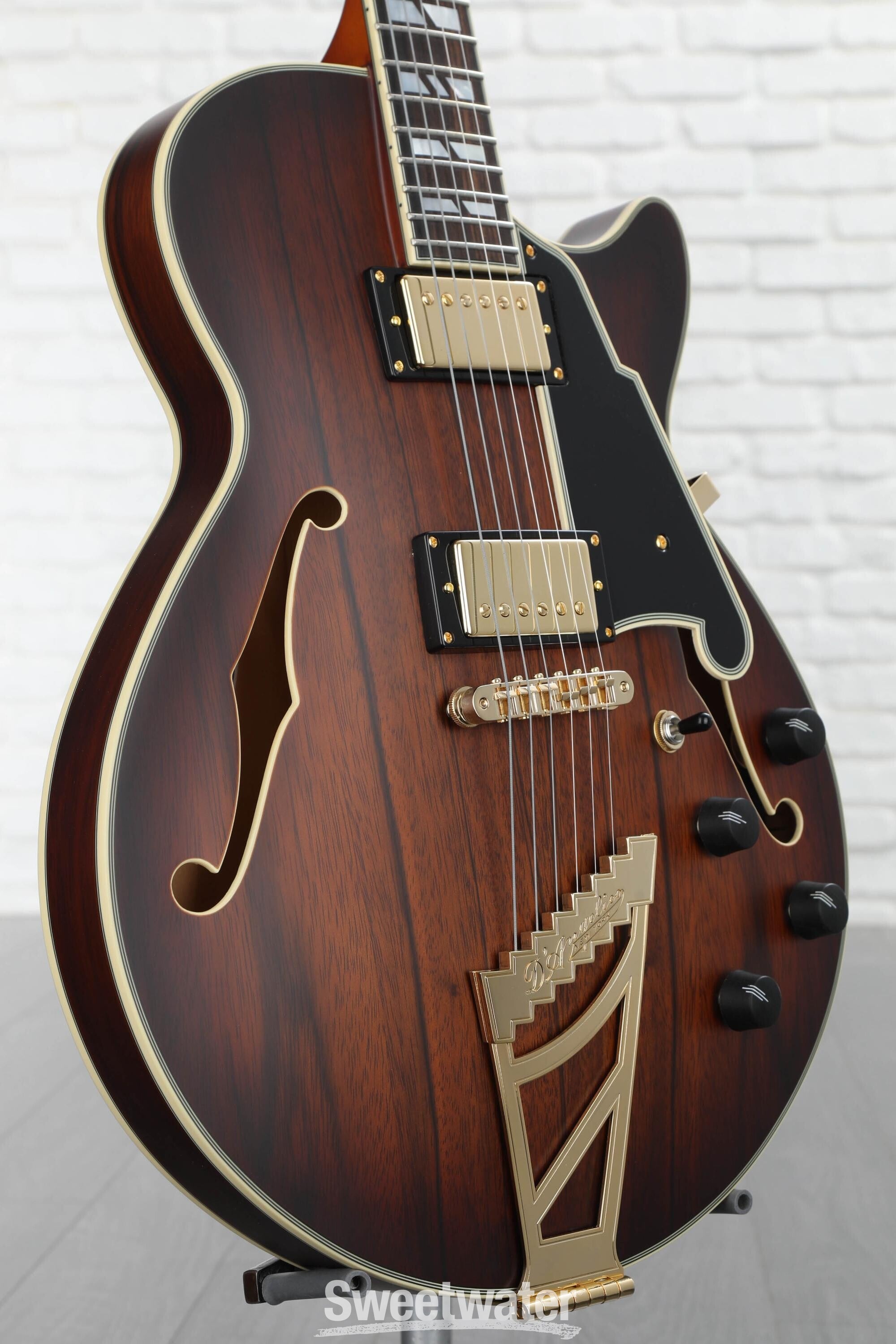 Photo of D'Angelico Deluxe SS Semi-hollowbody Electric Guitar - Satin Brown Burst