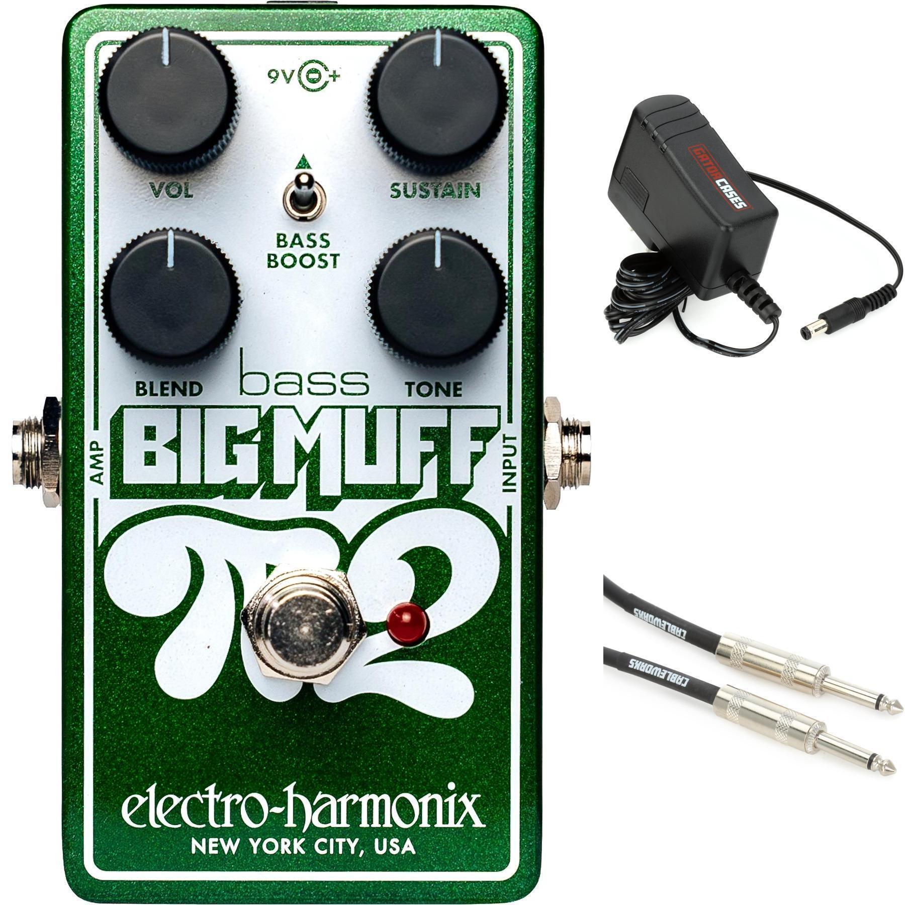 Electro-Harmonix Bass Big Muff Pi 2 Fuzz Pedal with Power Supply