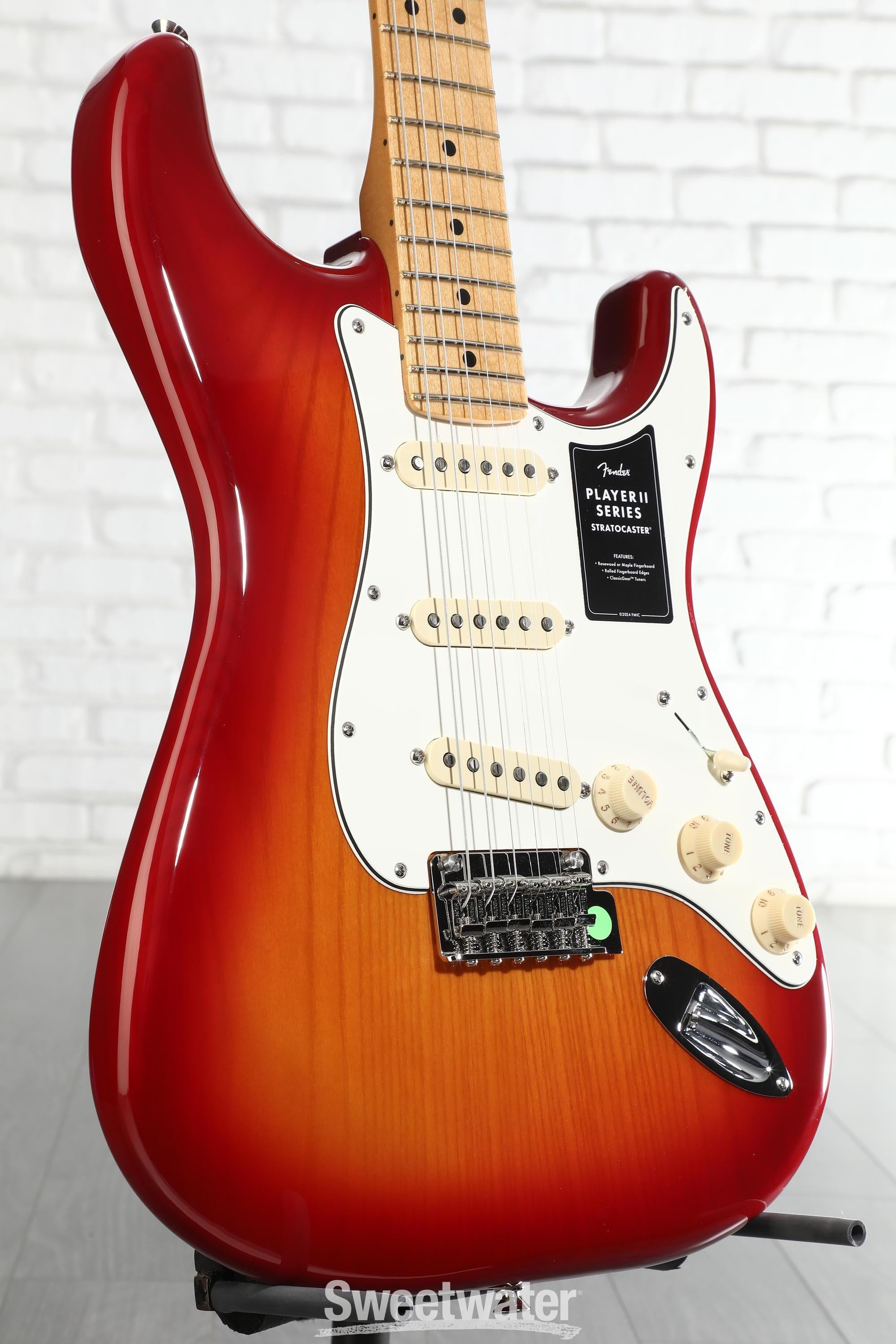 Photo of Fender Player II Stratocaster Electric Guitar - Aged Cherry Burst with Maple Fingerboard