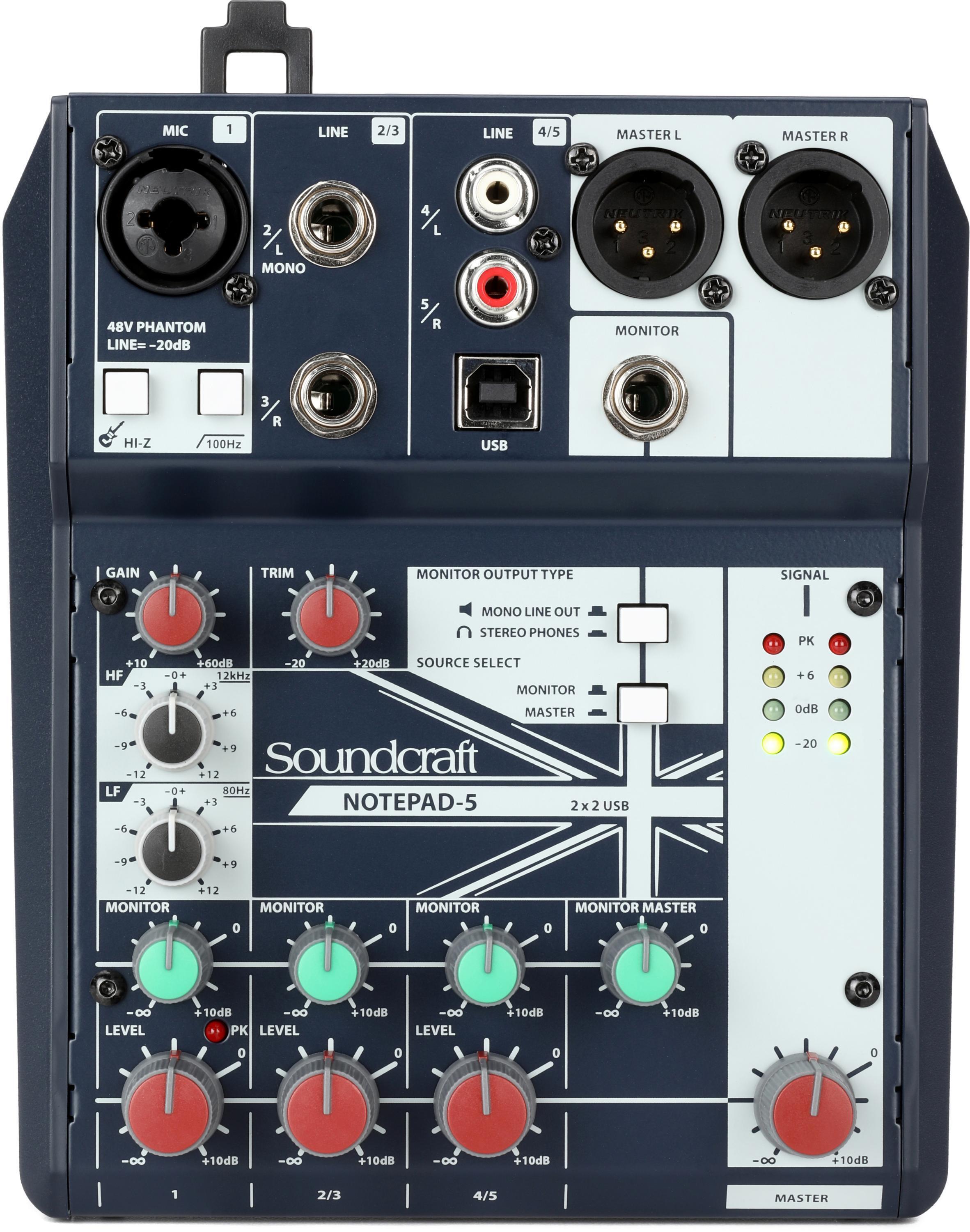 Soundcraft Notepad-5 コンパクトミキサー Soundcraft Notepad-5 Small Format Analog Mixer | Sweetwater