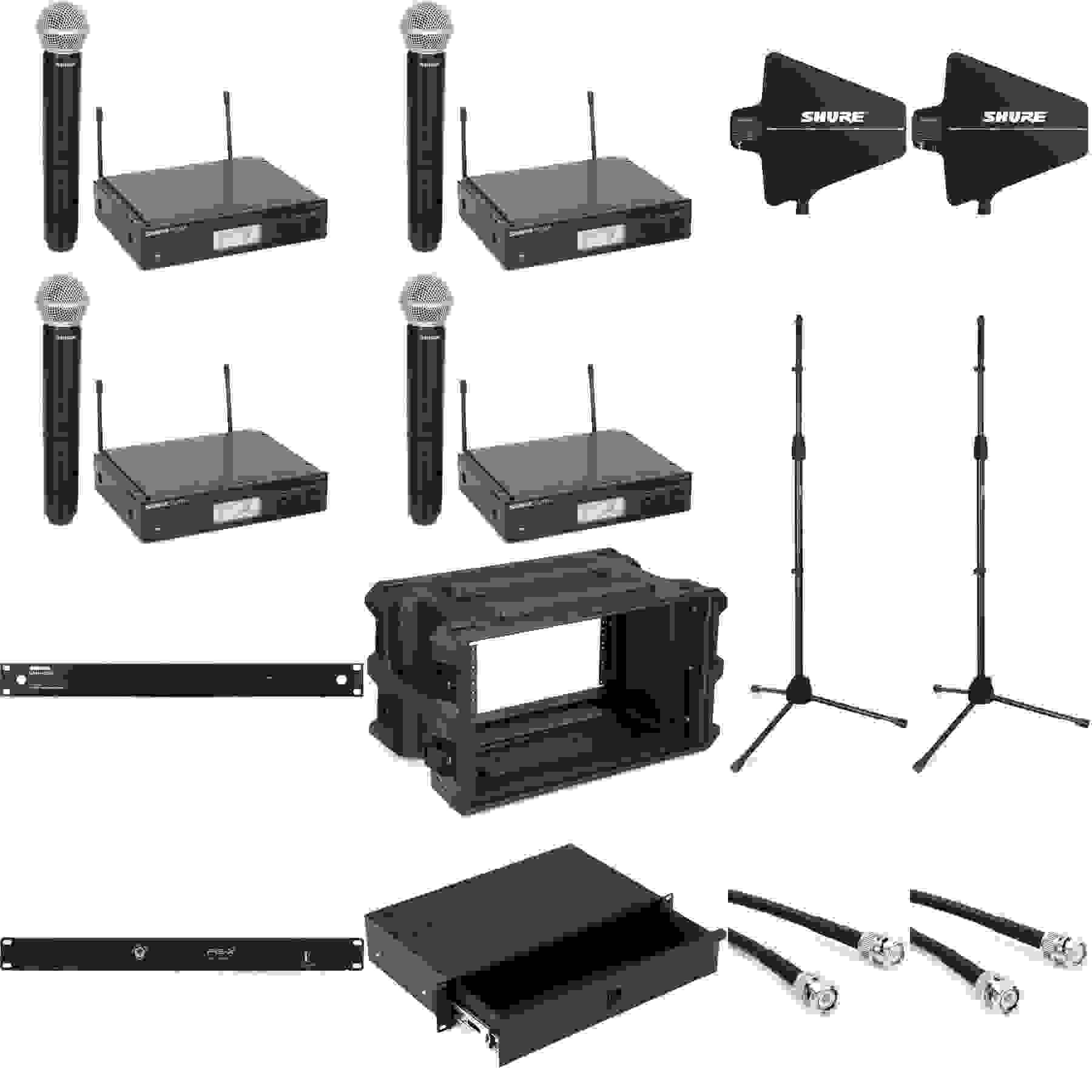 Shure BLX24R/SM58 Wireless Handheld Microphone 4 Channel Portable