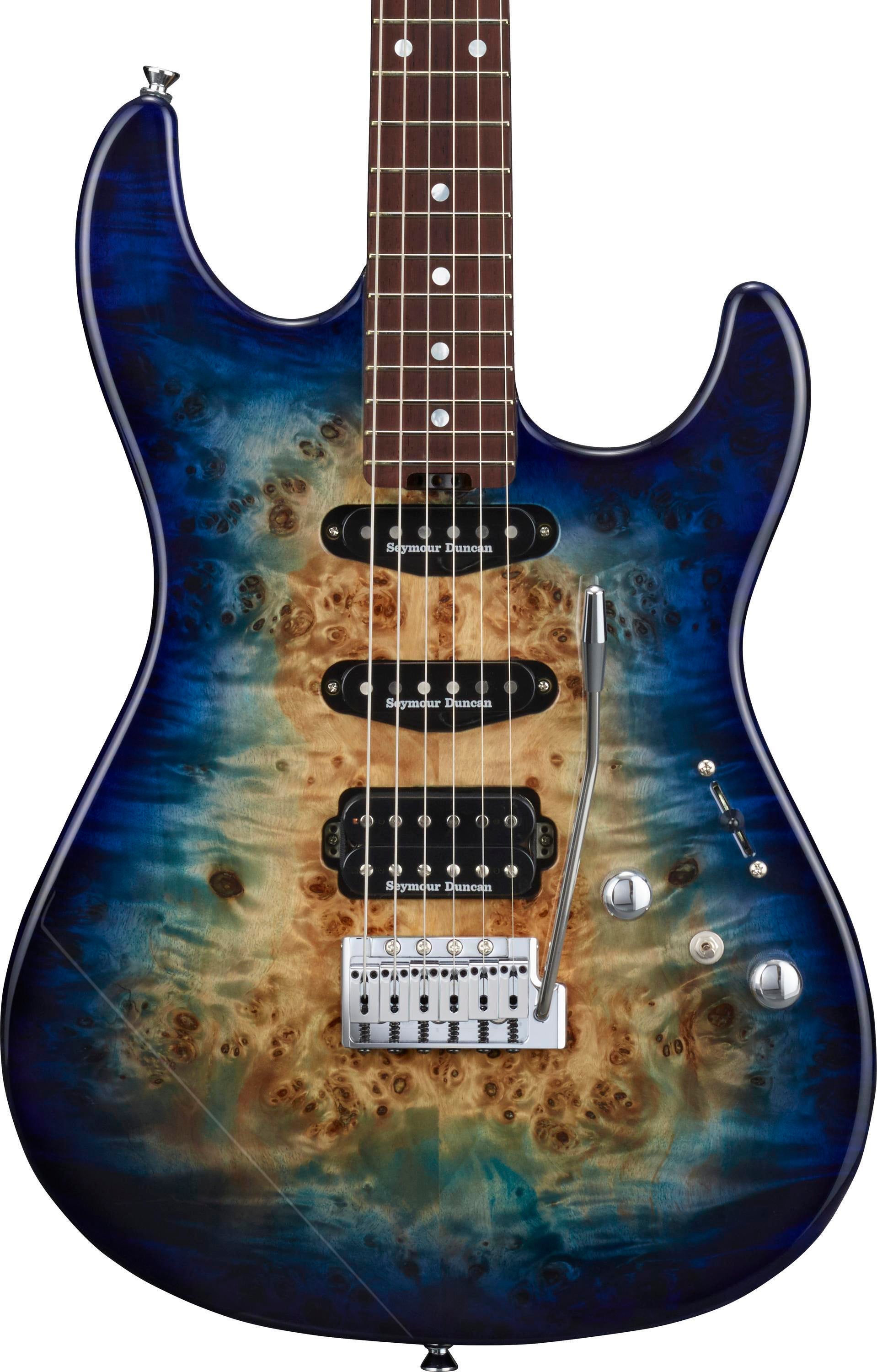 ESP Original Snapper CTM Electric Guitar - Nebula Blue Burst with Rosewood  Fingerboard