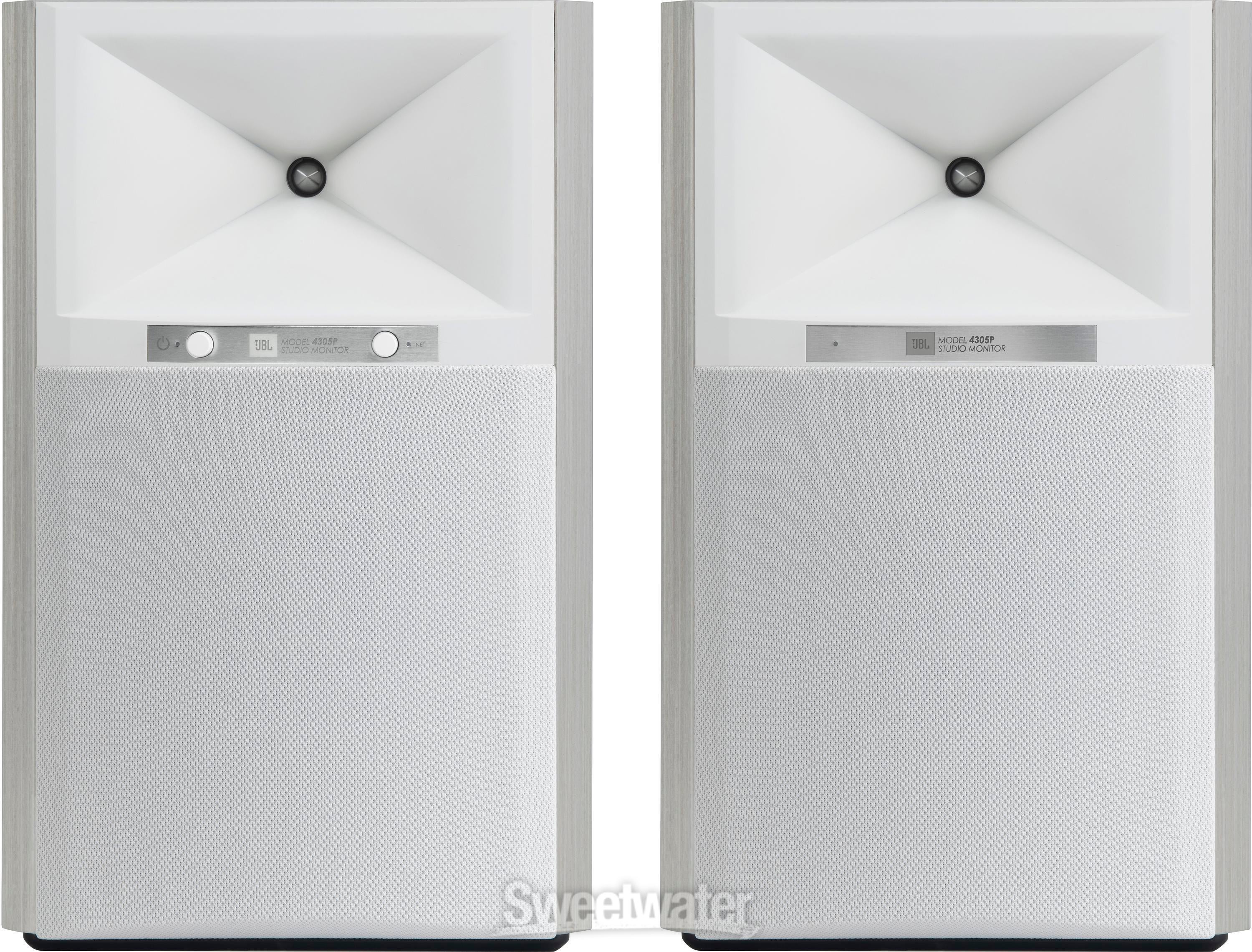 JBL 4305P Powered 5.25-inch Studio Monitors - White | Sweetwater
