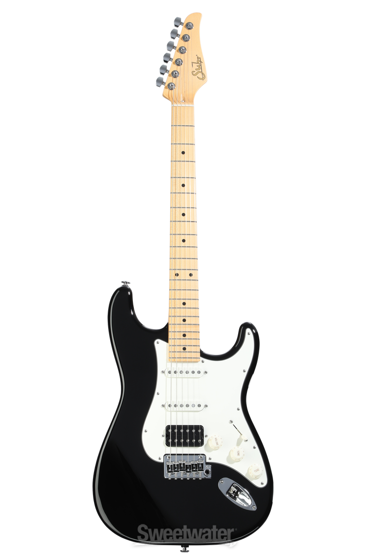 Suhr Classic S Electric Guitar - Black with Maple Fretboard, HSS