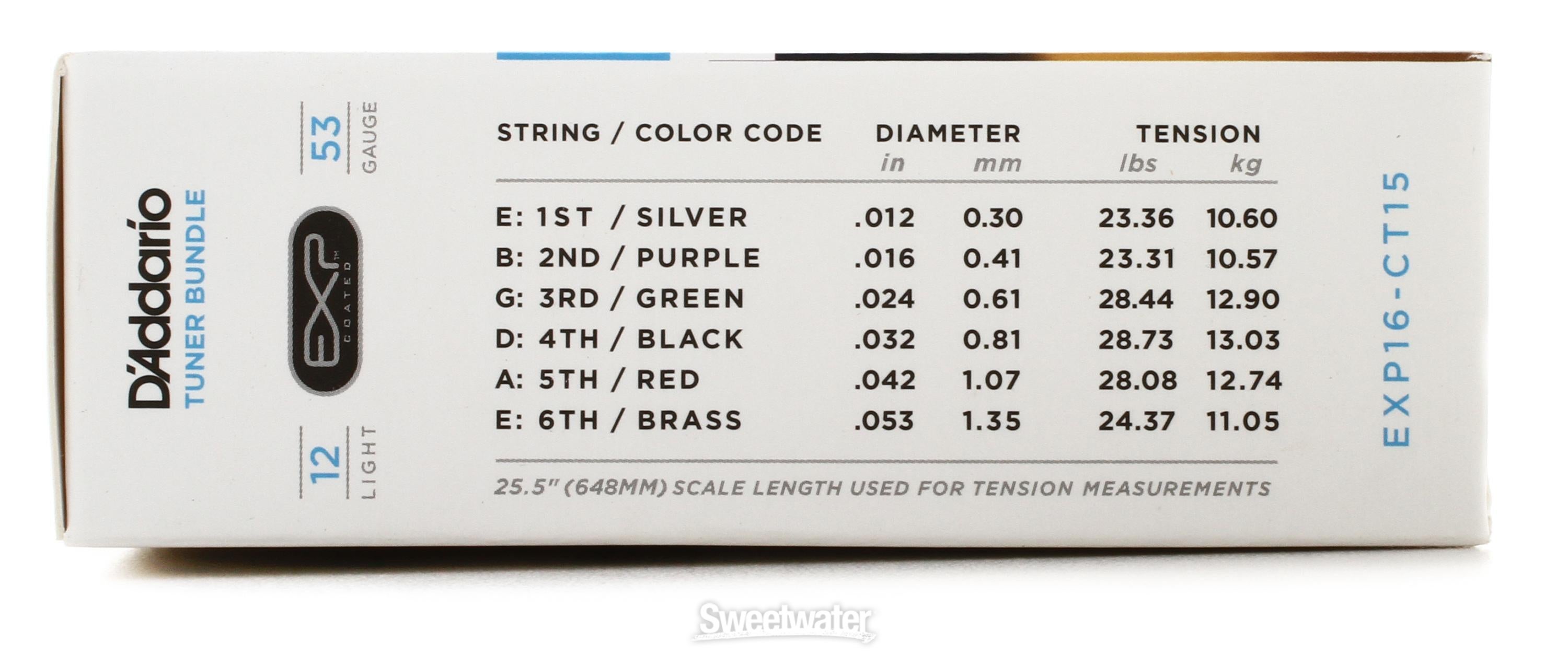 D'Addario EXP16 Coated Phosphor Bronze Acoustic Strings Light with