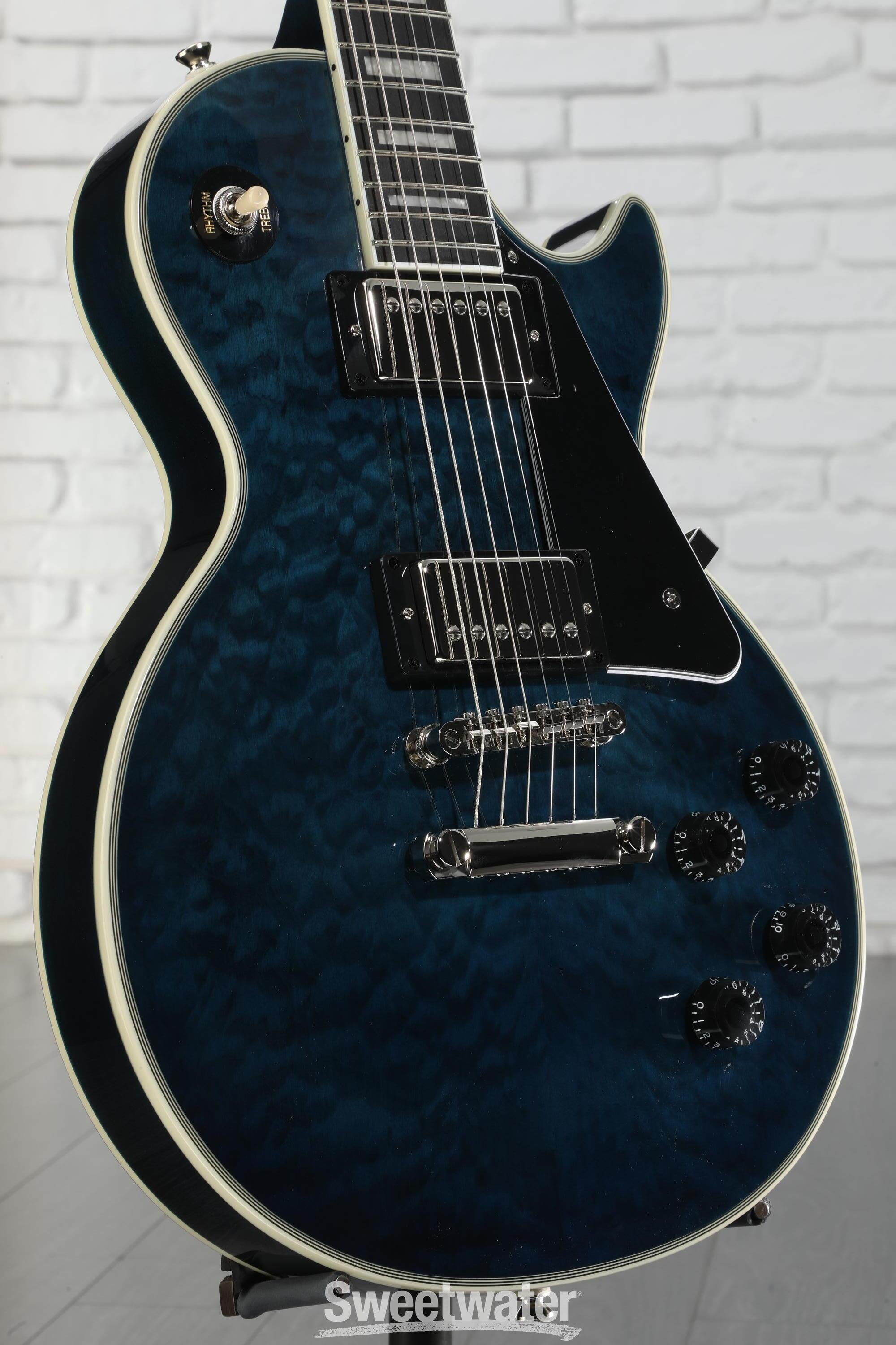 Epiphone Les Paul Custom Electric Guitar - Viper Blue, Sweetwater