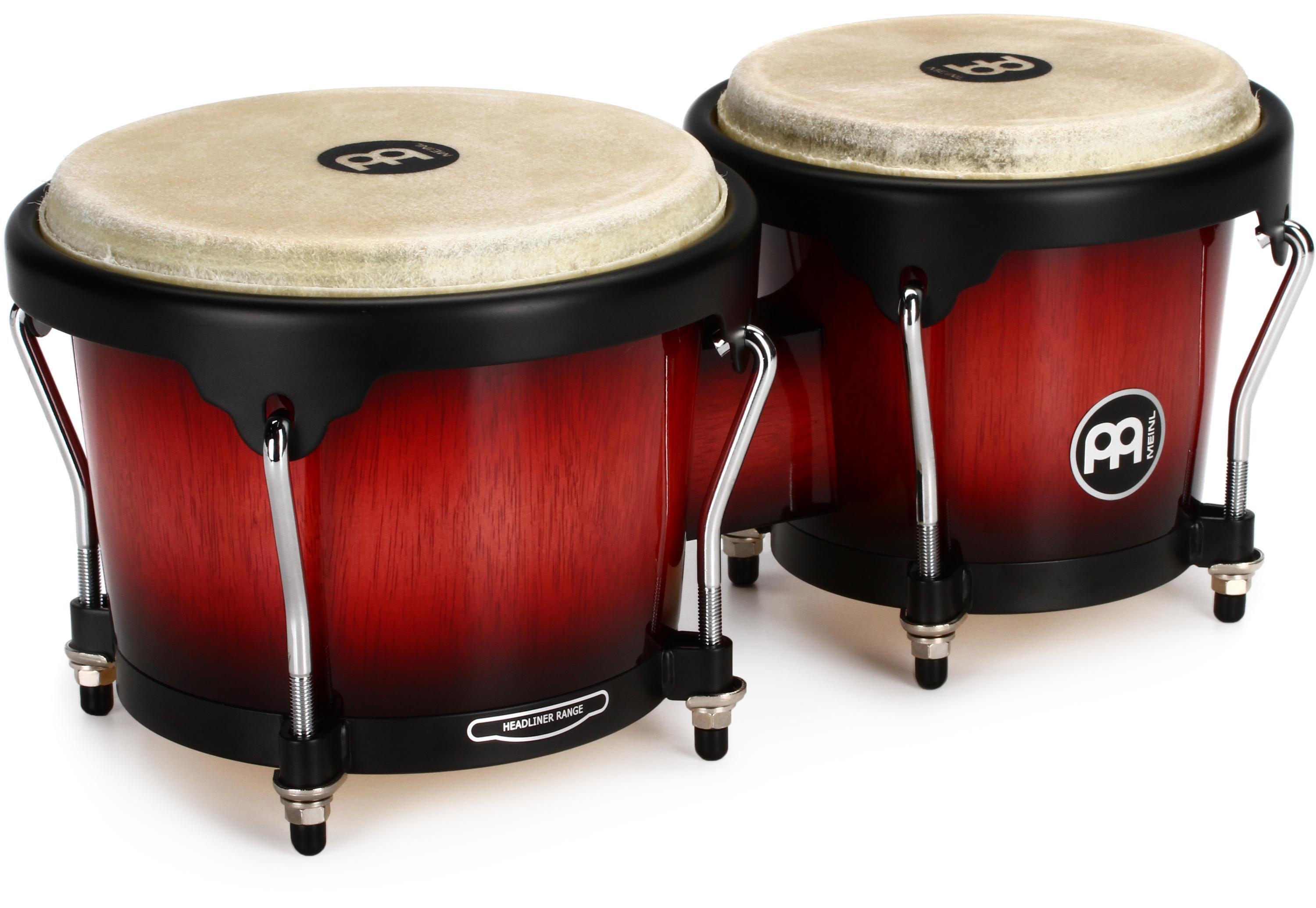 MEINL Headliner Wood Bongos With Ocean Blue Burst Finish