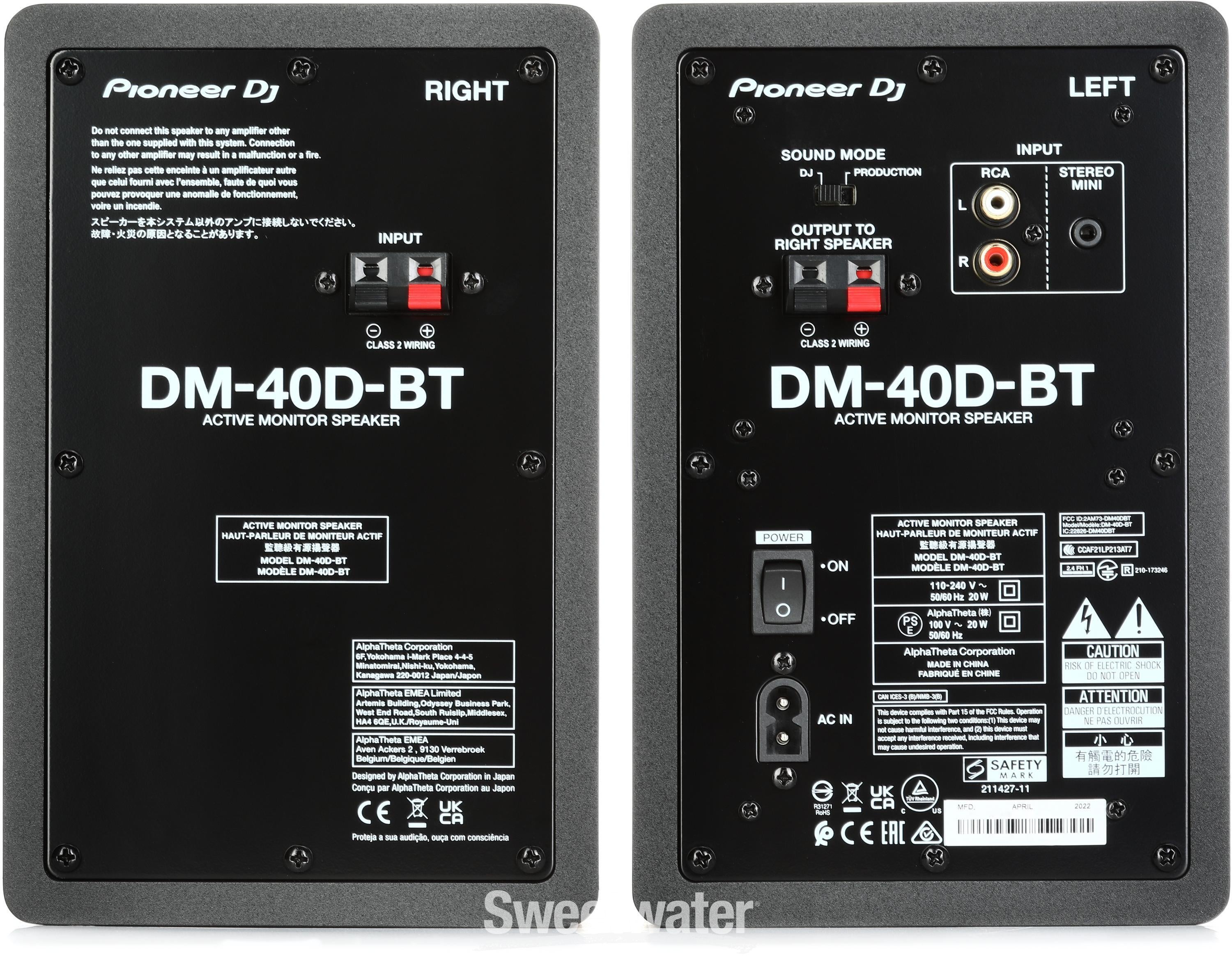 Pioneer DJ DM-40D-BT 4-inch Desktop Active Monitor Speaker with