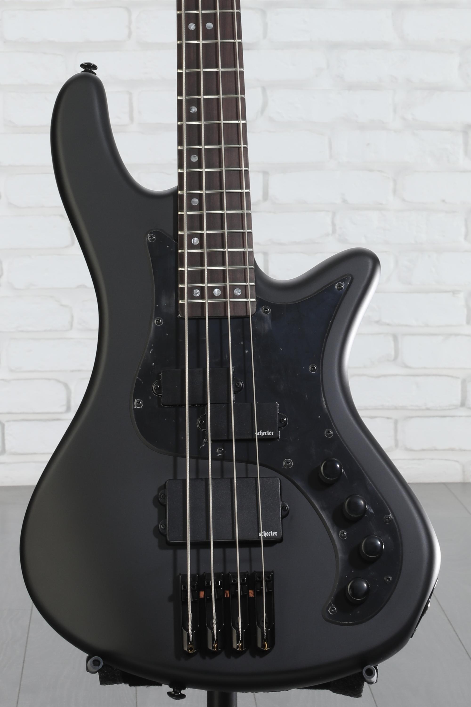 Schecter Stiletto Stealth 4 Bass Guitar - Satin Black | Sweetwater