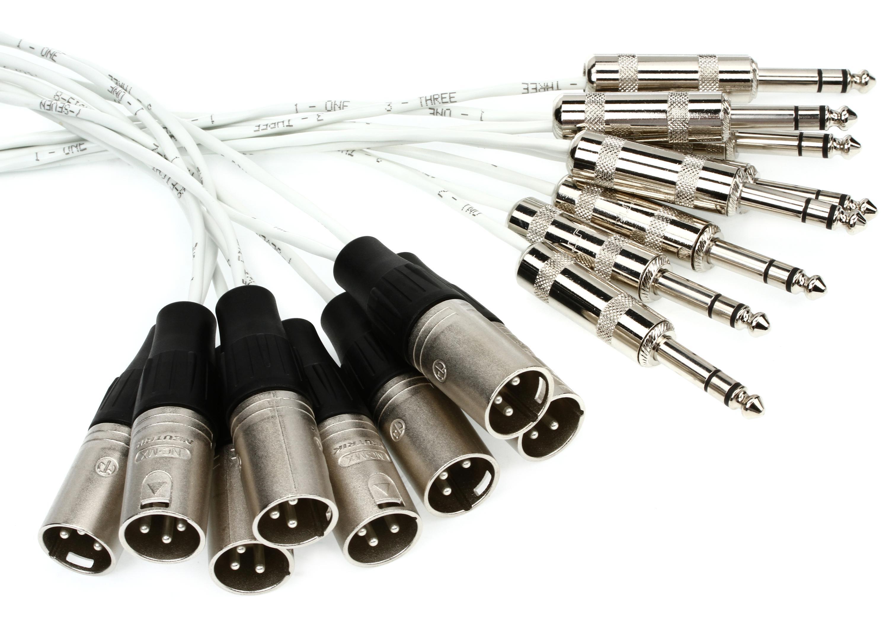 Pro Co MT8BQXM-10 8-channel 1/4 inch TRS Male to XLR Male Snake