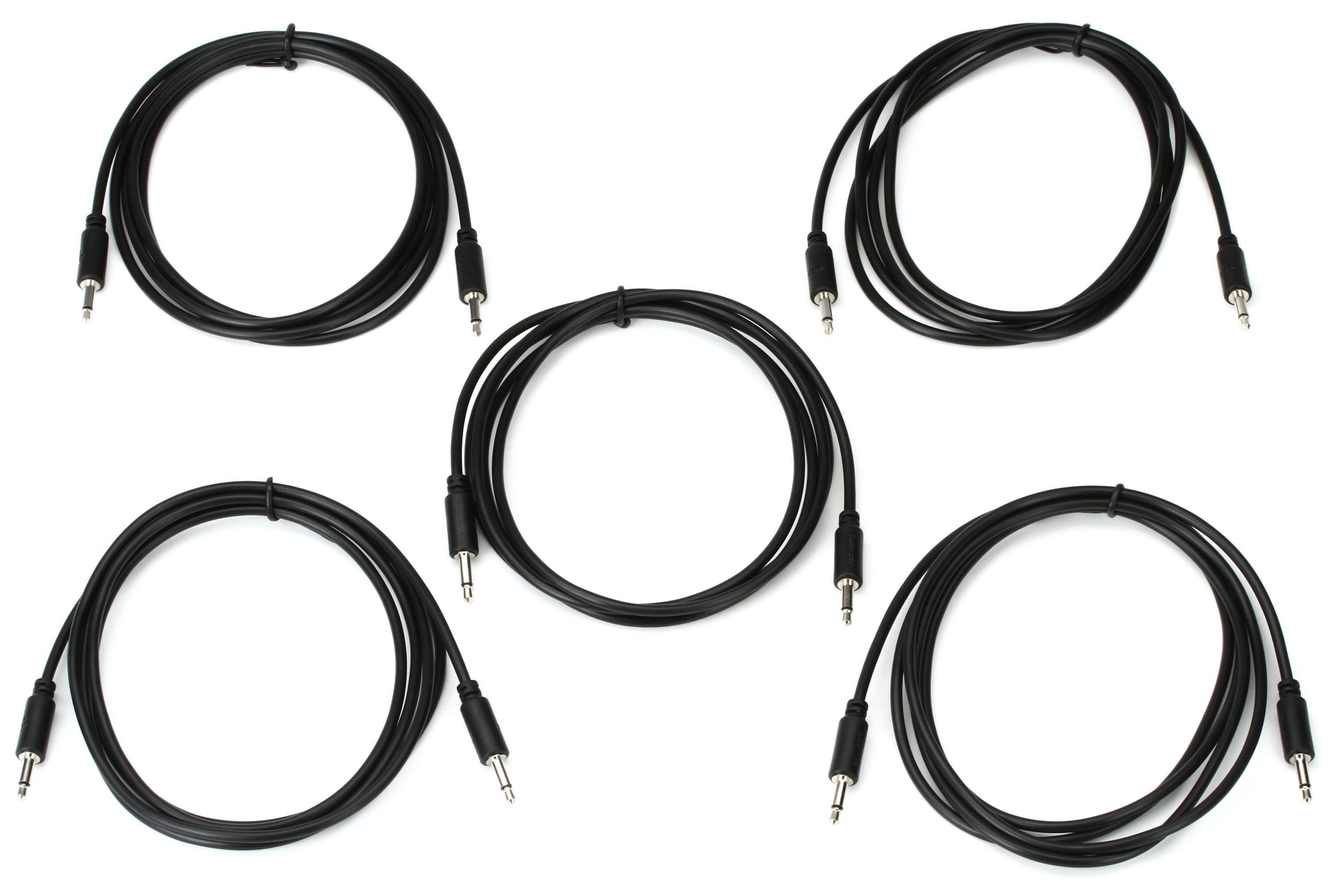 Photo of Black Market Eurorack Patch Cable 5-pack - 150cm Black