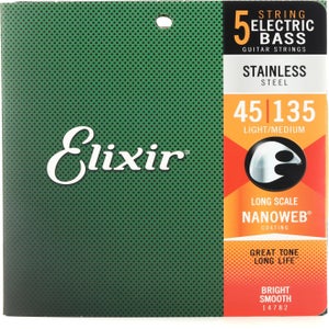 Elixir Strings 14207 Nanoweb Electric Bass Guitar Strings - .045