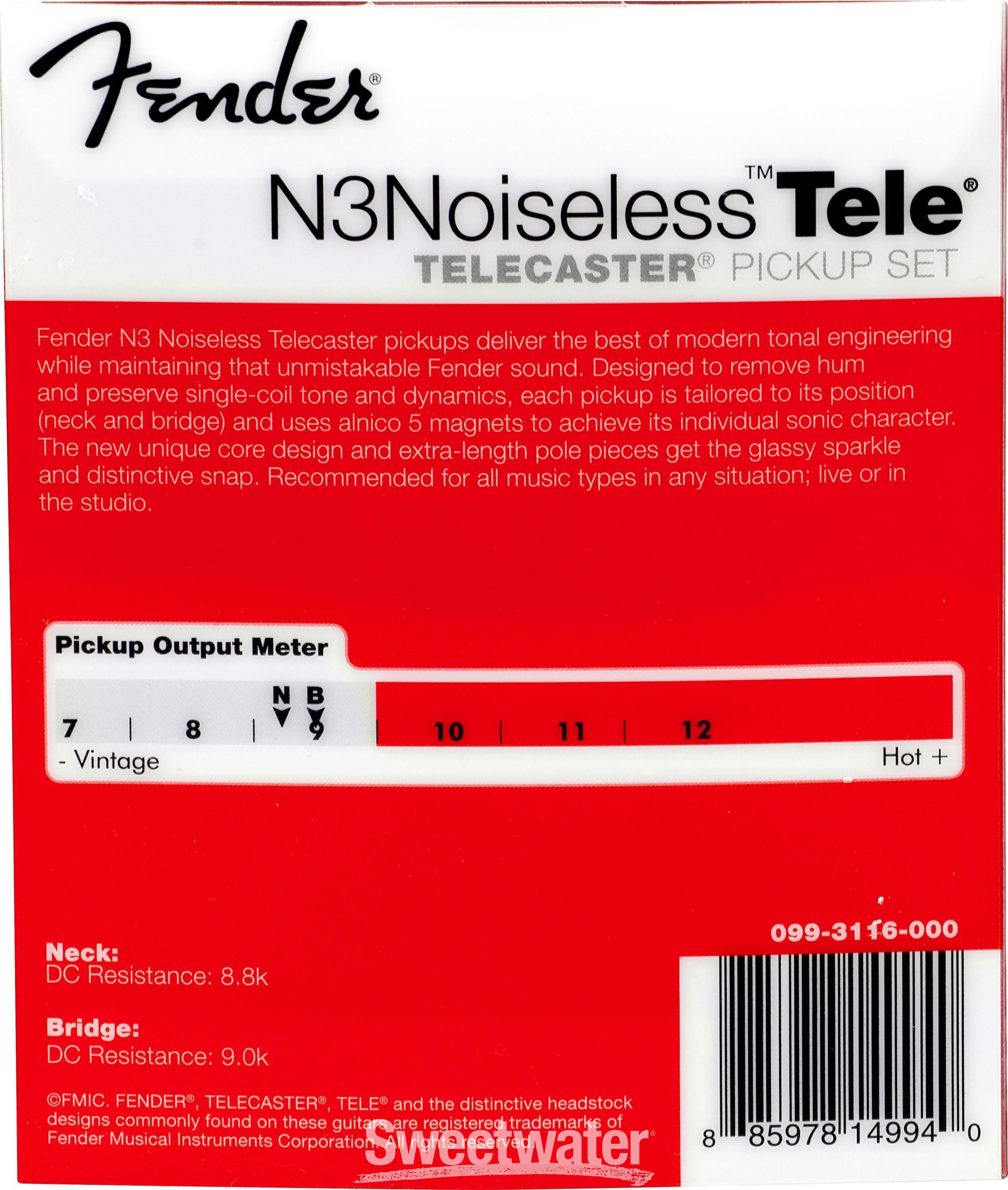 Fender N3 Noiseless Pickup - Tele - 2-piece Set