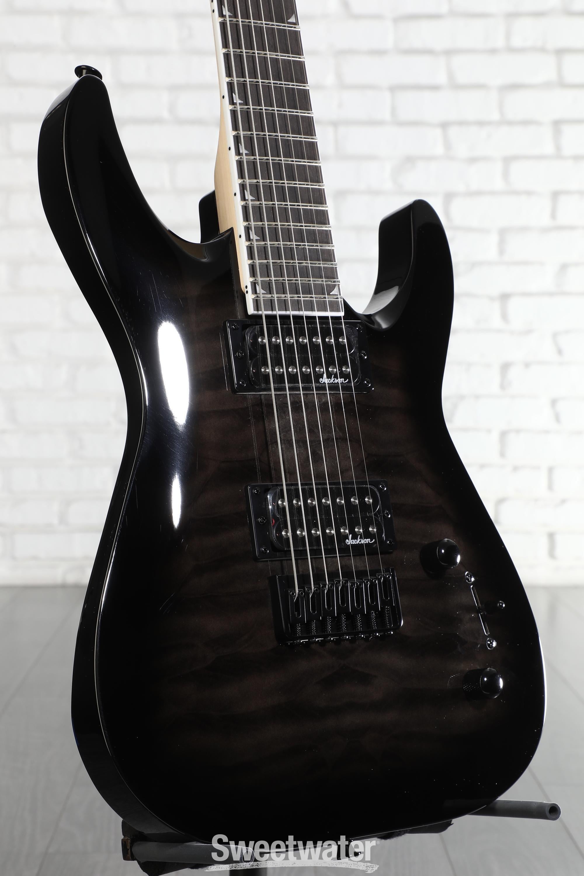 Photo of Jackson JS Series Dinky Arch Top JS22Q-7 DKA HT Electric Guitar - Transparent Black Burst