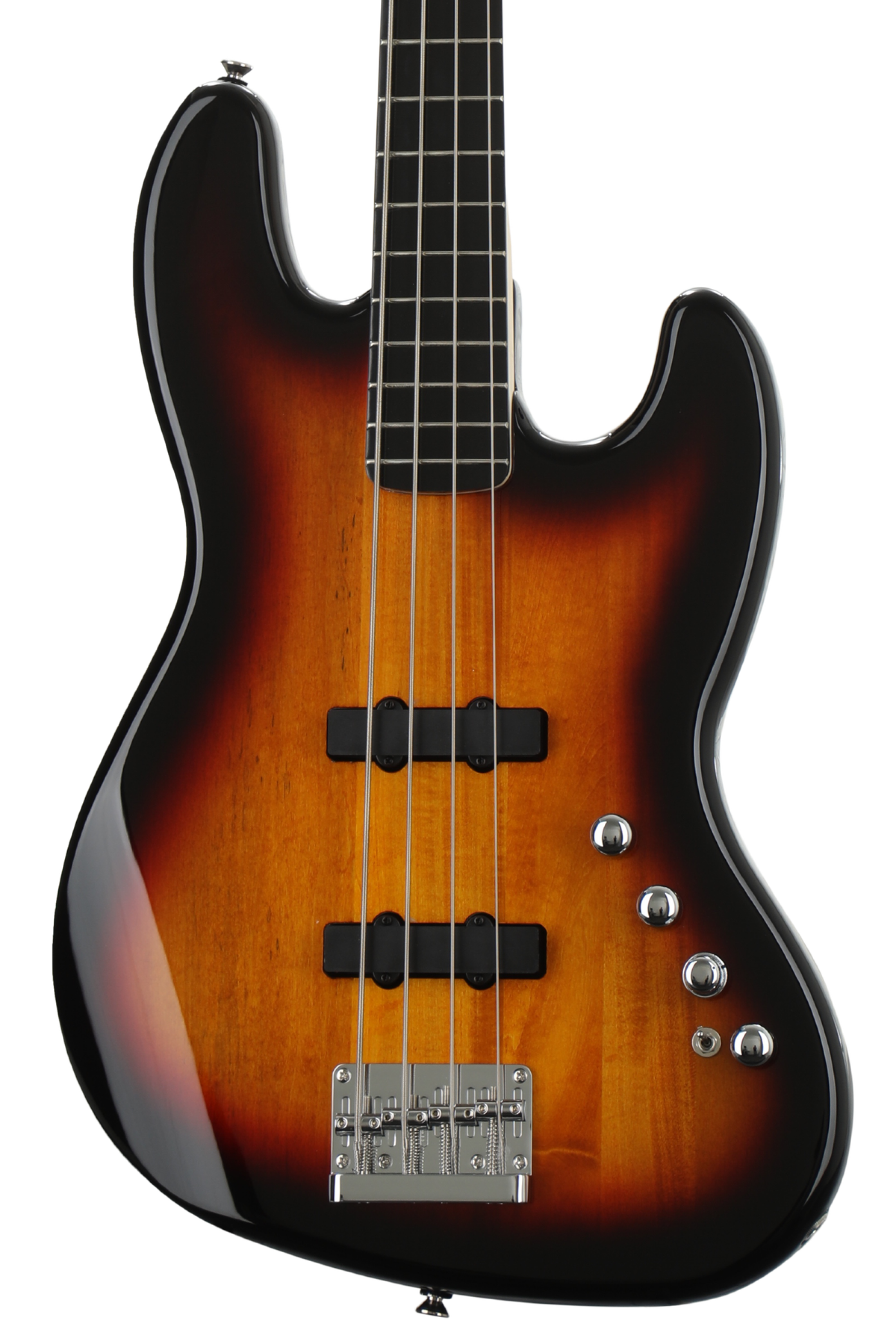 Squier Deluxe Jazz Bass Active ジャズベース DISC Squier by Fender Deluxe Jazz Bass IV Active, Black at Gear4music