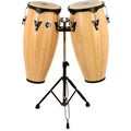 Photo of Latin Percussion City Series Conga Set with Stand - 10/11 inch Natural Gloss