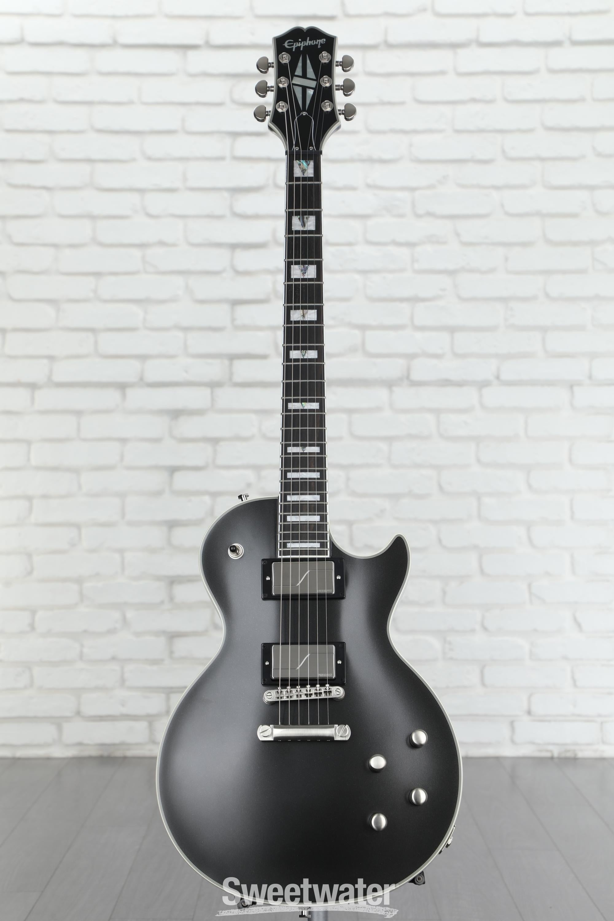 Epiphone Les Paul Prophecy Electric Guitar - Aged Jet Black Metallic |  Sweetwater