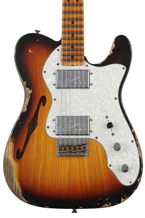 Fender Custom Shop Limited Edition '72 Telecaster Thinline Maple Heavy  Relic - Faded/Aged 3-color Sunburst