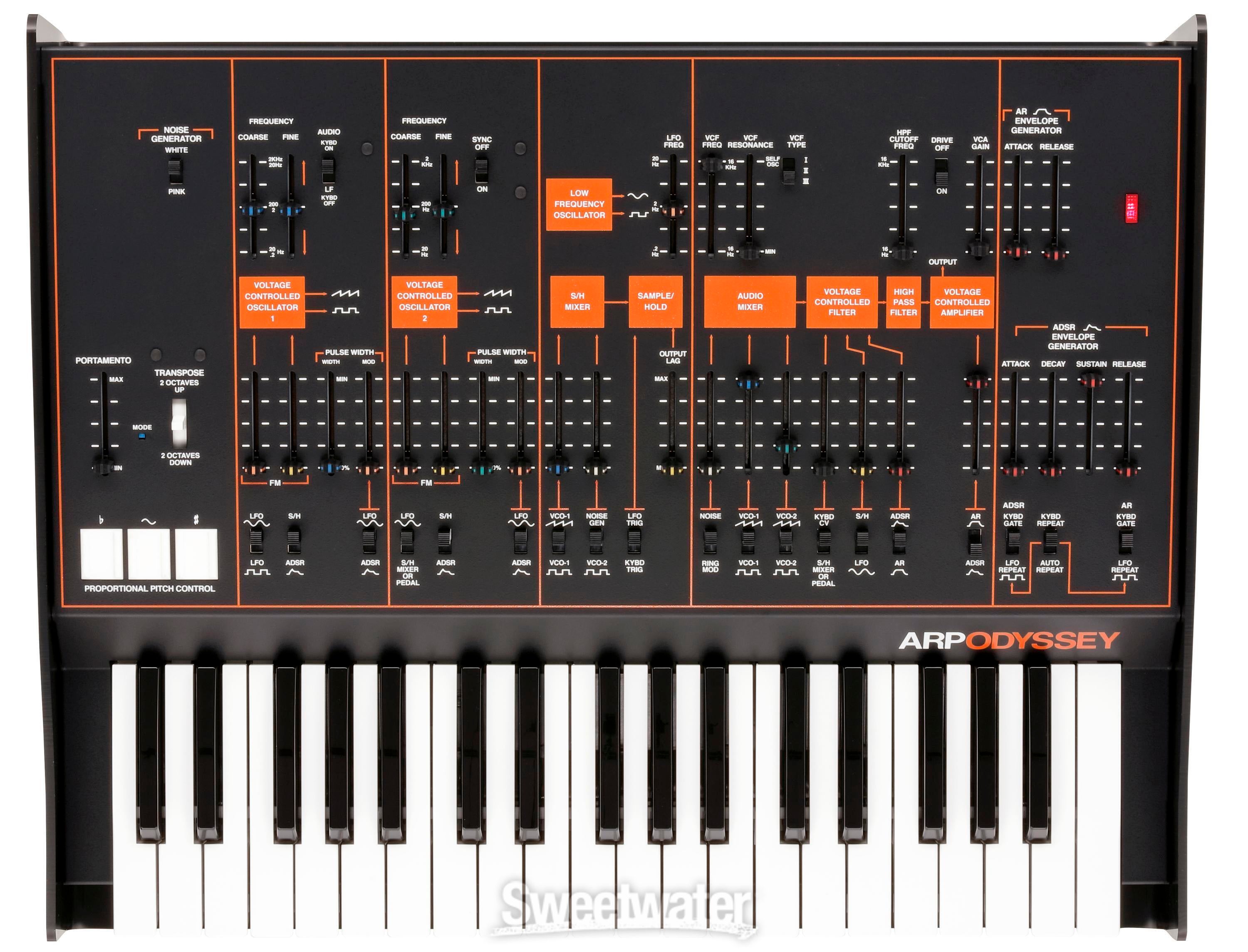 ARP Odyssey FSQ Analog Synthesizer with SQ1 Sequencer - Rev3
