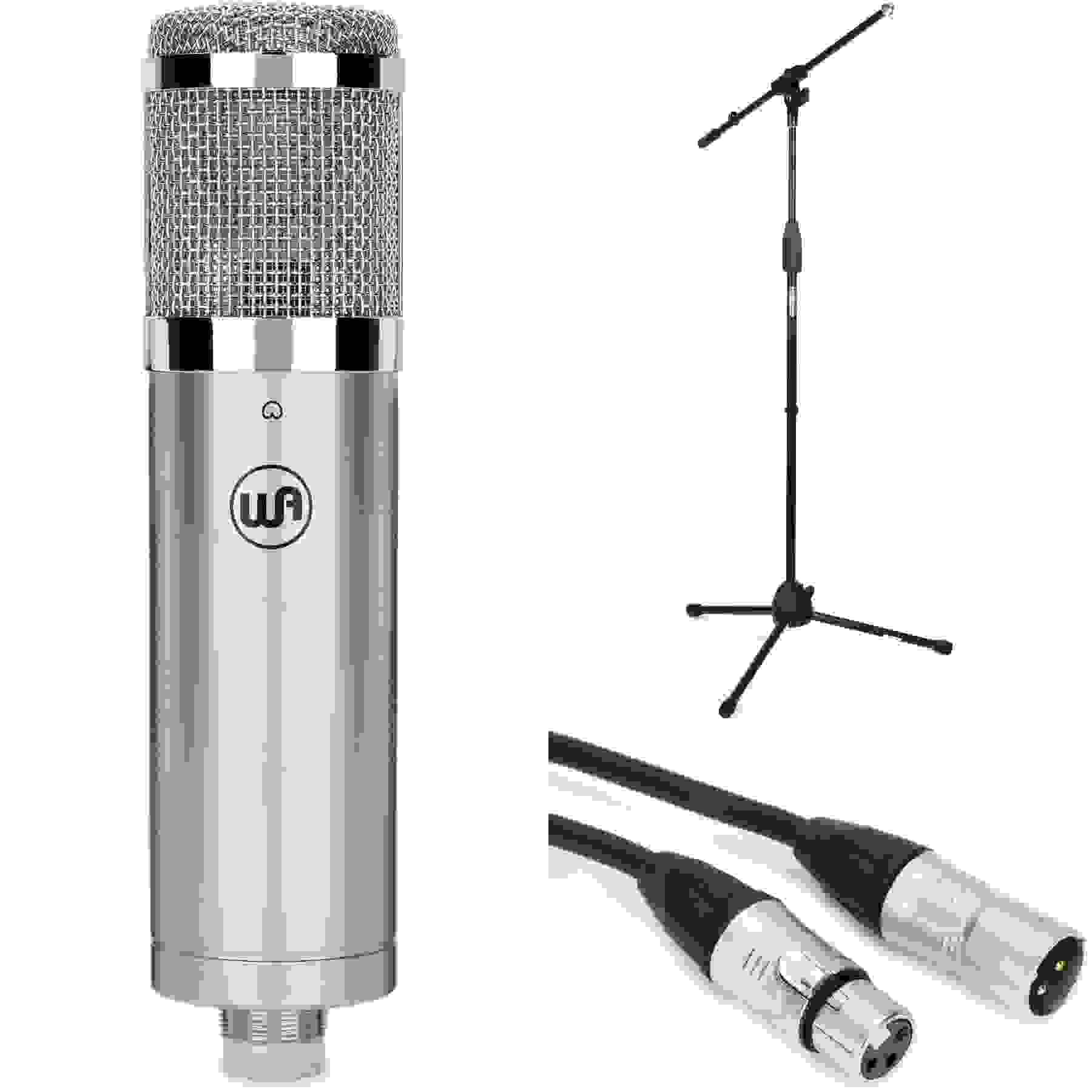 Warm Audio WA-47jr SE Studio Vocal Microphone with Stand and Cable - Nickel