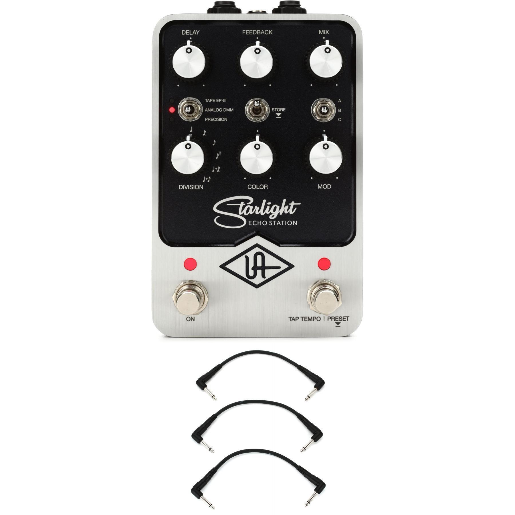 Universal Audio UAFX Starlight Echo Station Delay Pedal with 3 Patch Cables