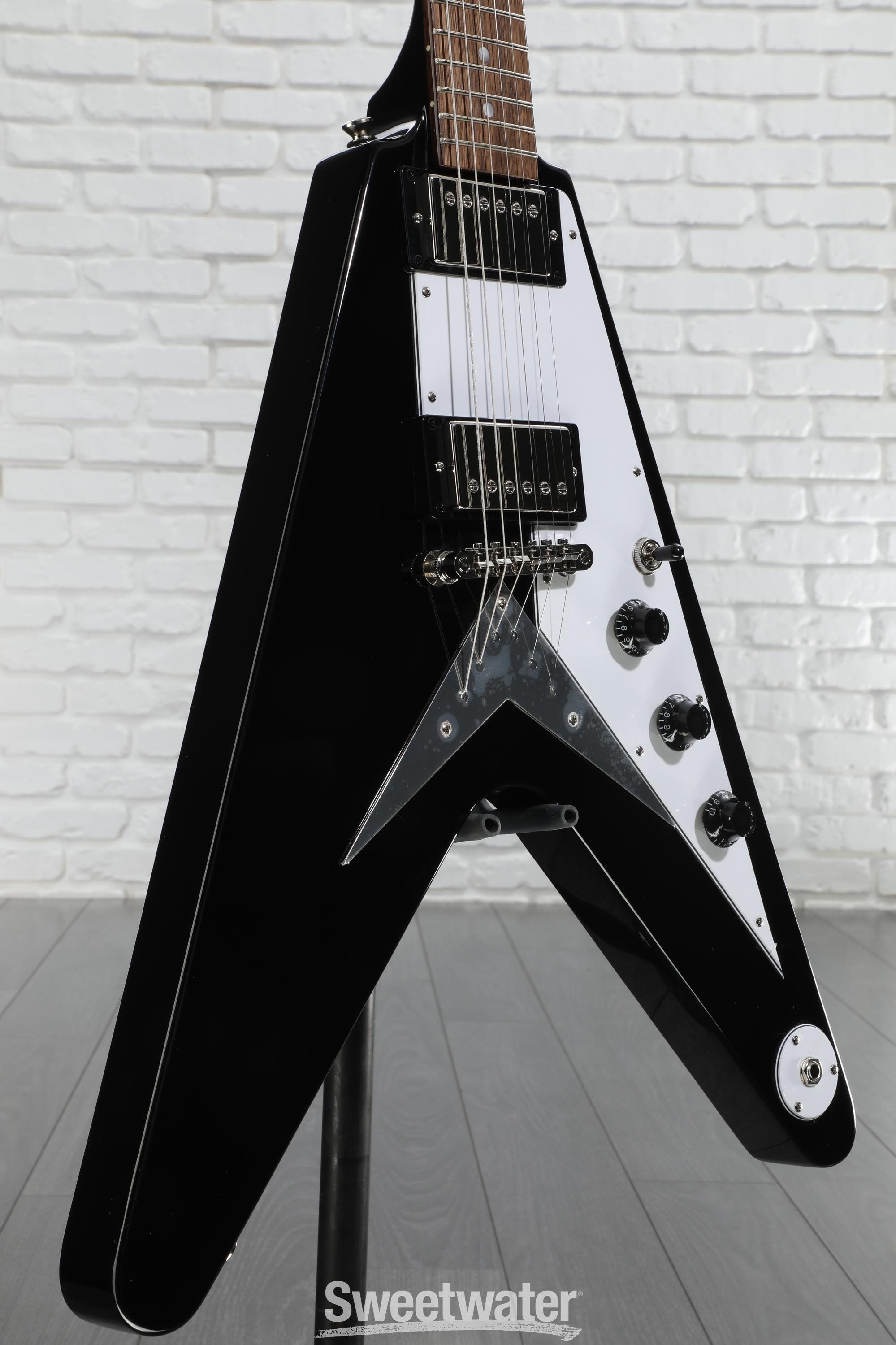Epiphone Flying V Electric Guitar - Ebony | Sweetwater
