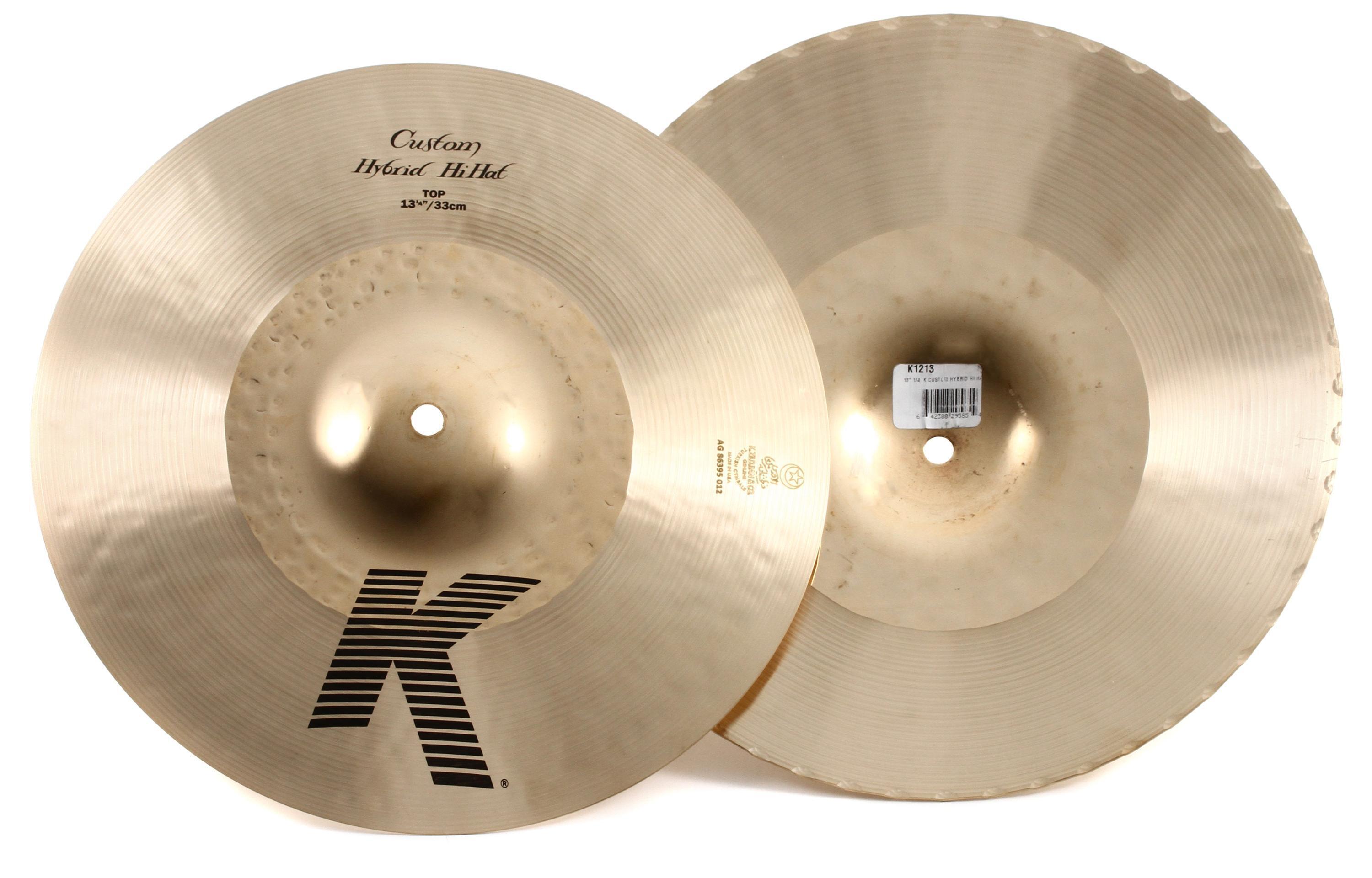 Zildjian 13.25 inch K Custom Hybrid Hi-hat Cymbals | Sweetwater