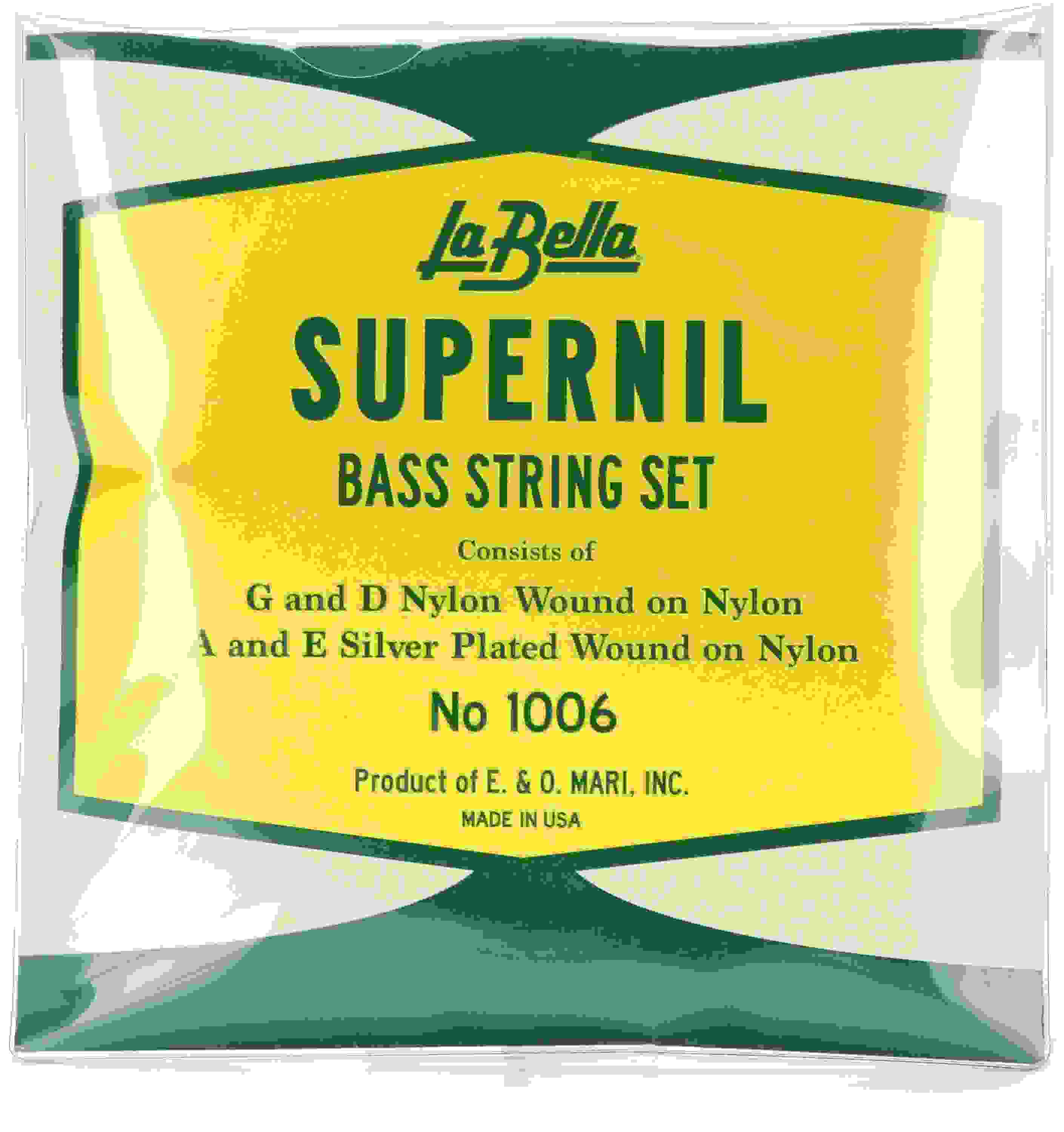 La Bella 1006 Supernil Double Bass String Set 3/4 Size Sweetwater