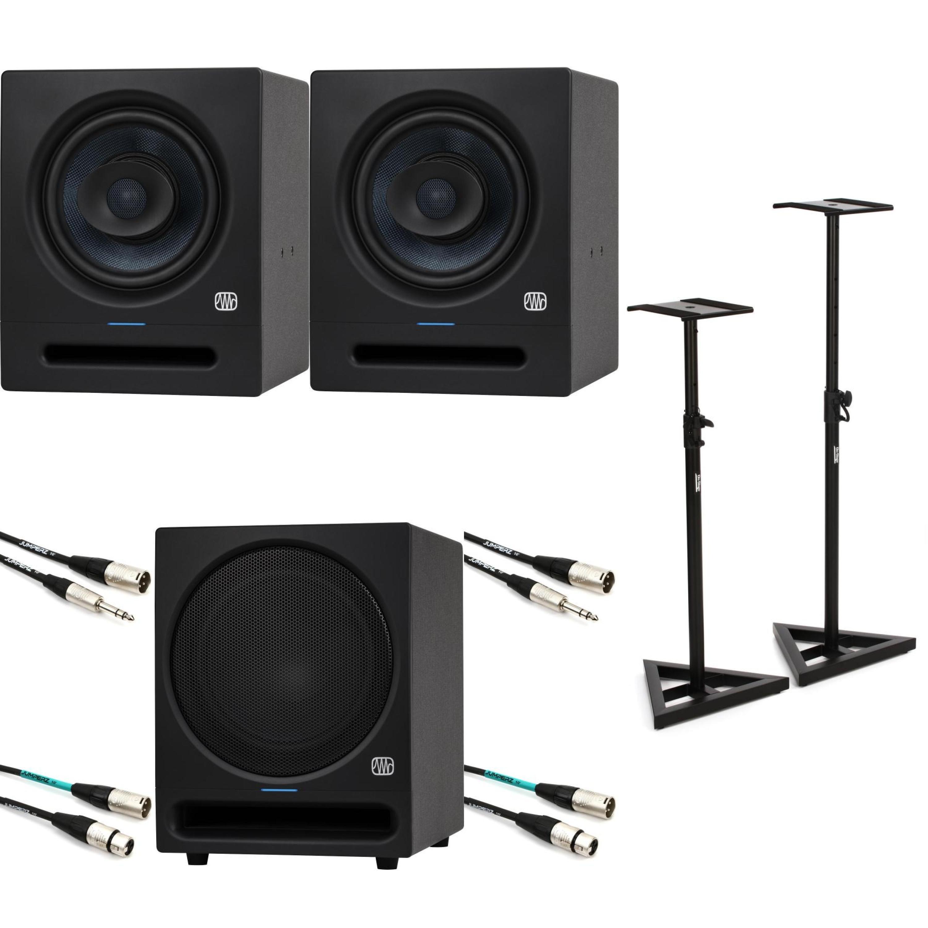 PreSonus Eris 3.5 3.5-inch Powered Studio Monitors and 8-inch Powered  Bluetooth Studio Subwoofer Bundle