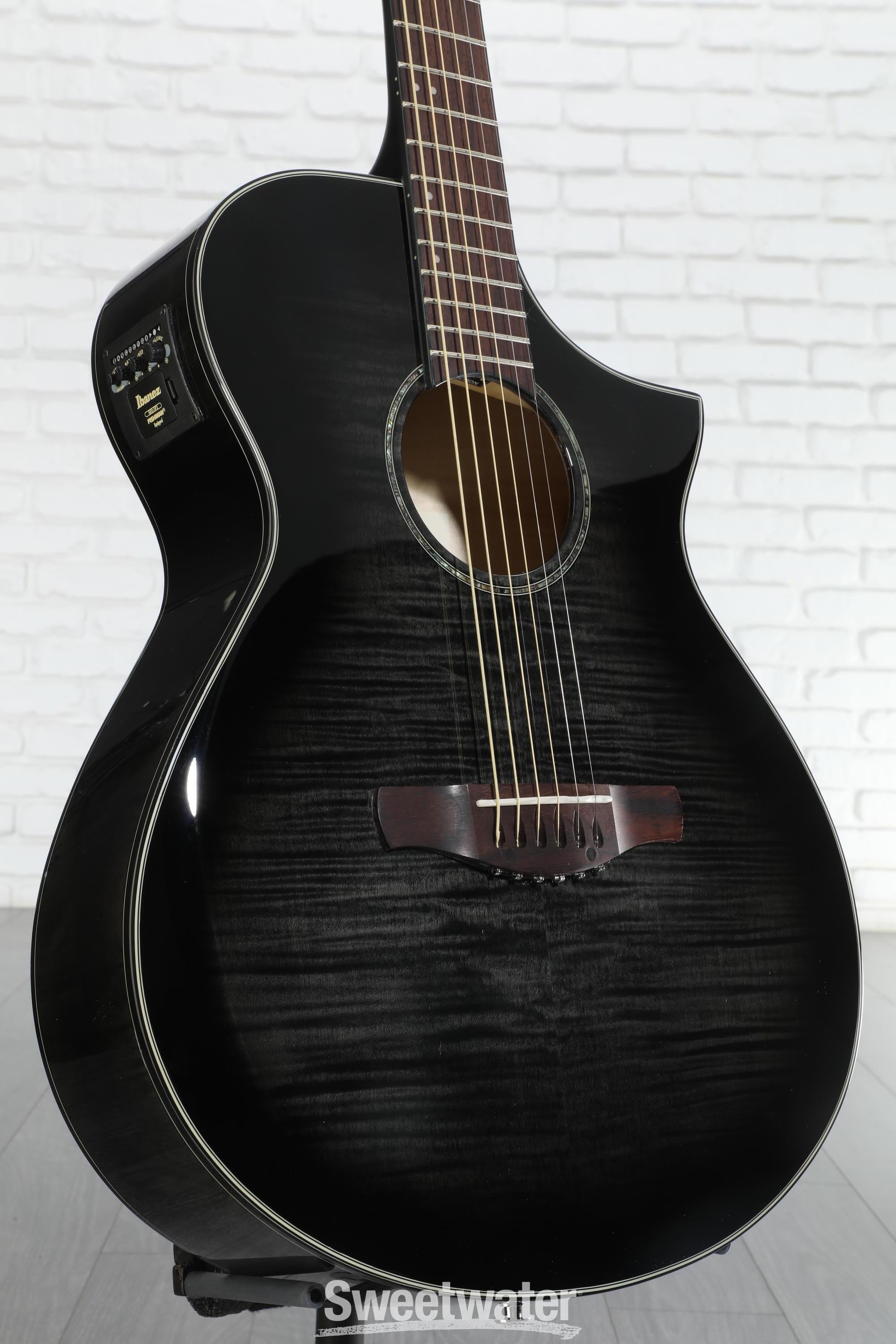 Ibanez AEWC400 Acoustic-Electric Guitar - Transparent Black