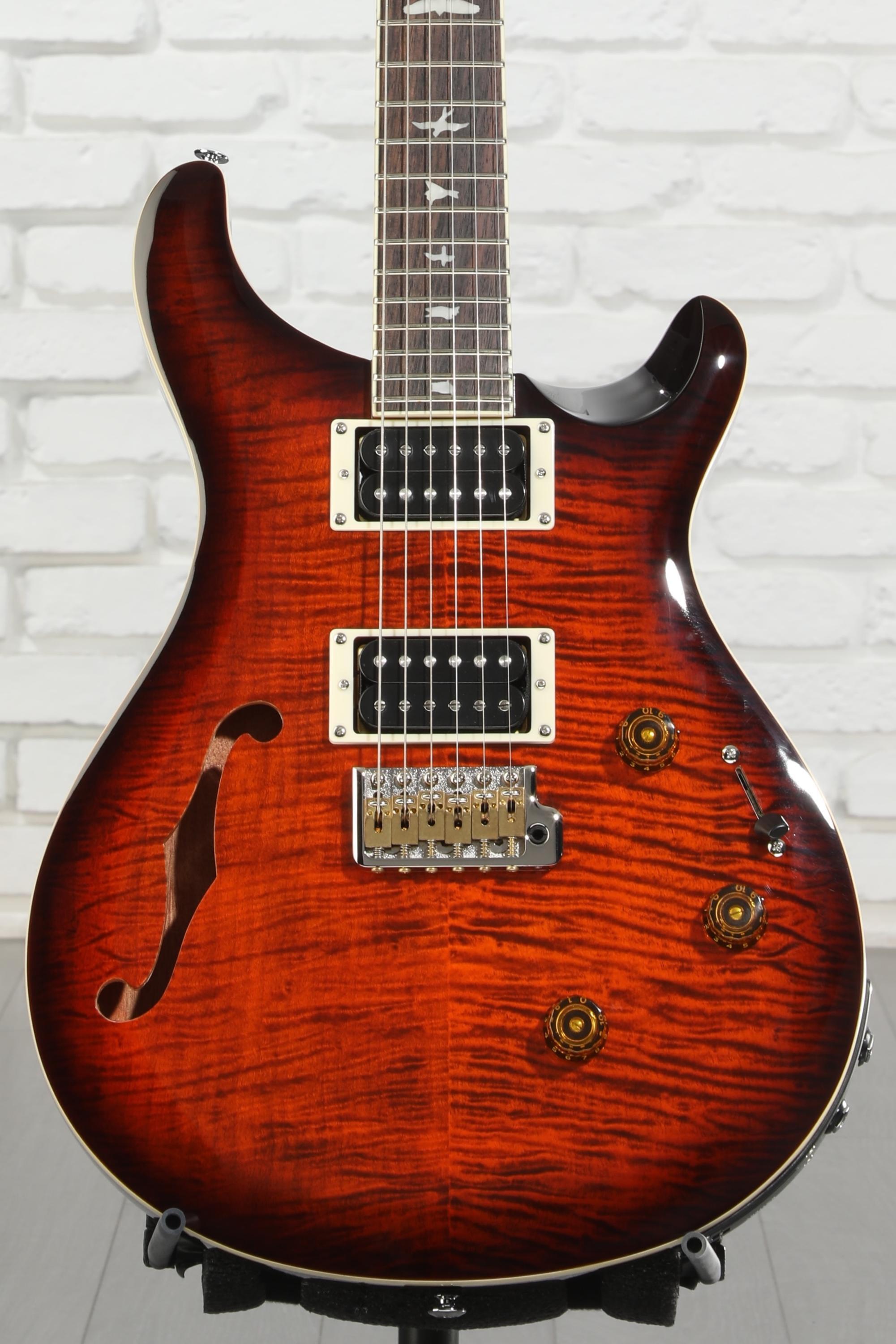 PRS SE Custom 24 Semi-Hollow Piezo Electric Guitar - Orange Tiger