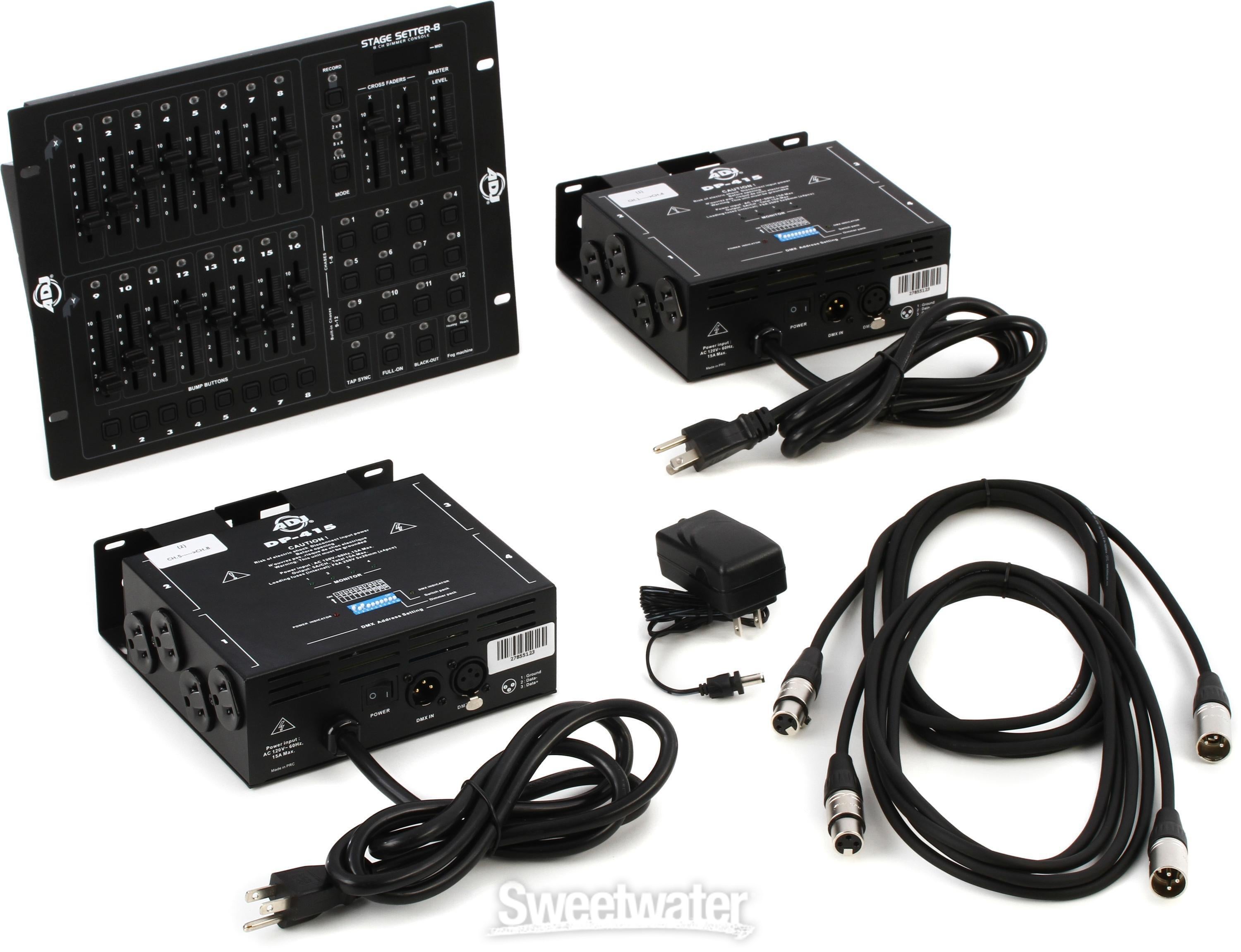 ADJ Stage Pak Lighting Controller Package with Stage Setter-8 and Two  DP-415 Dimmer Packs Sweetwater
