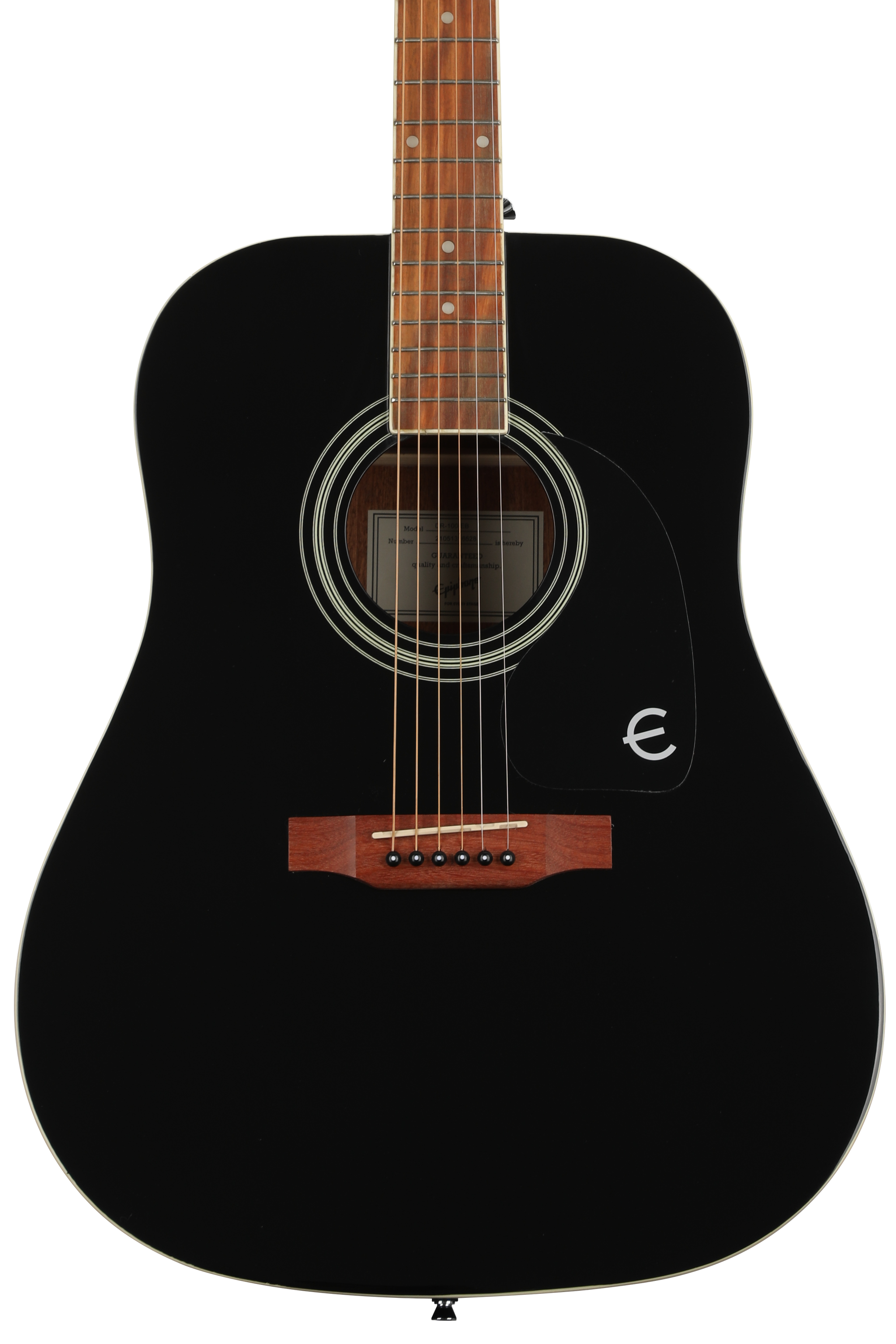 Epiphone DR-100 Dreadnought Acoustic Guitar - Ebony | Sweetwater