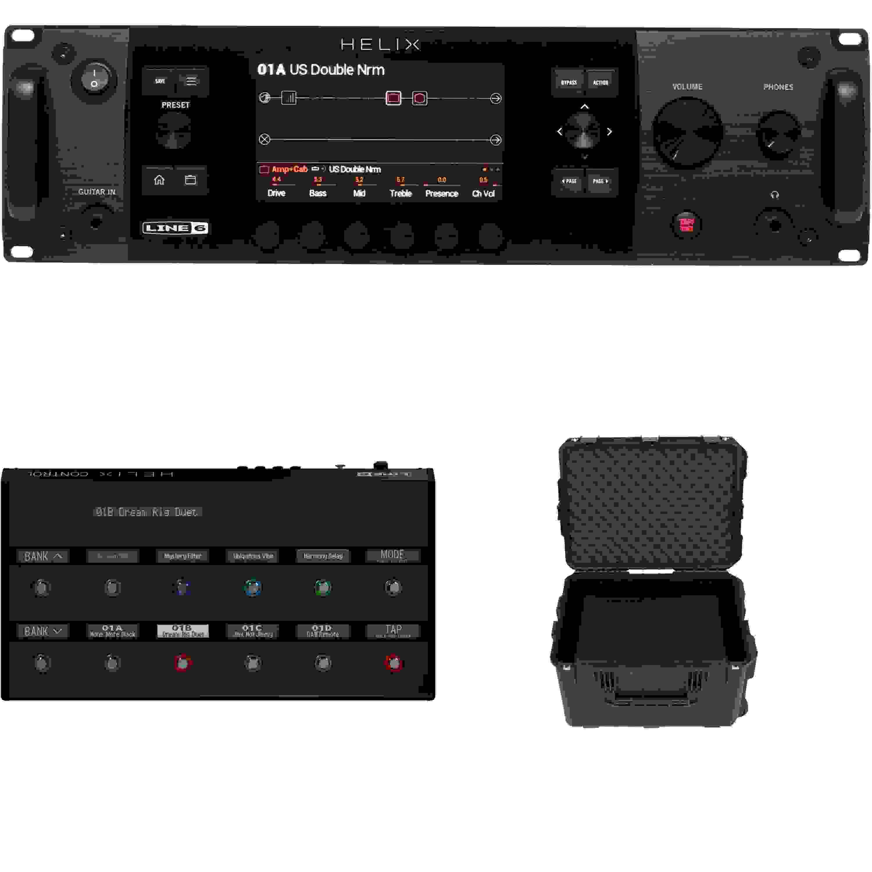 Line 6 Helix Rack with Helix Control and SKB iSeries Case Bundle ...