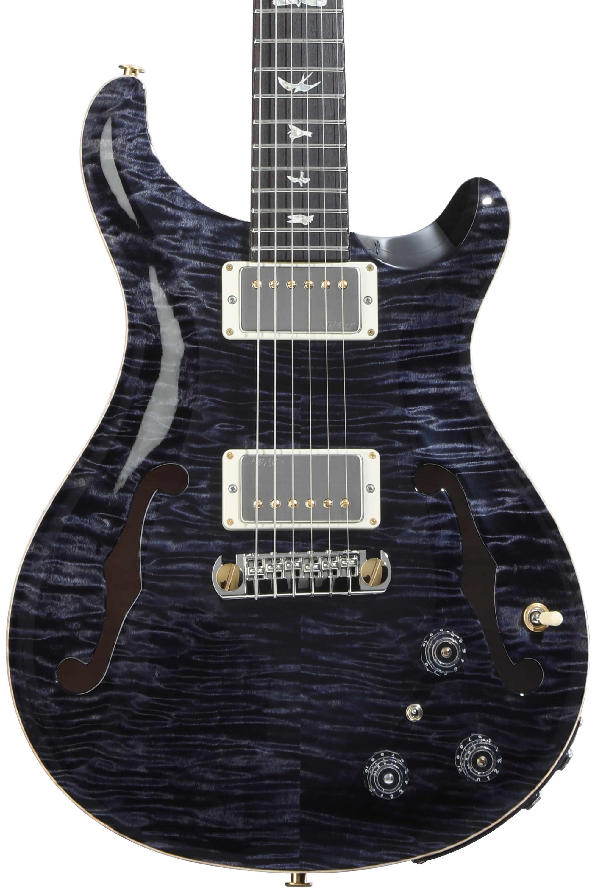 希少 美品 PRS P22 Piezo 10Top Charcoal Burst PRS Hollowbody II Piezo 10 top Back Charcoal Burst w/case