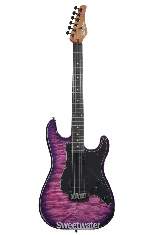 Schecter Traditional Pro Electric Guitar - Satin Trans Purple