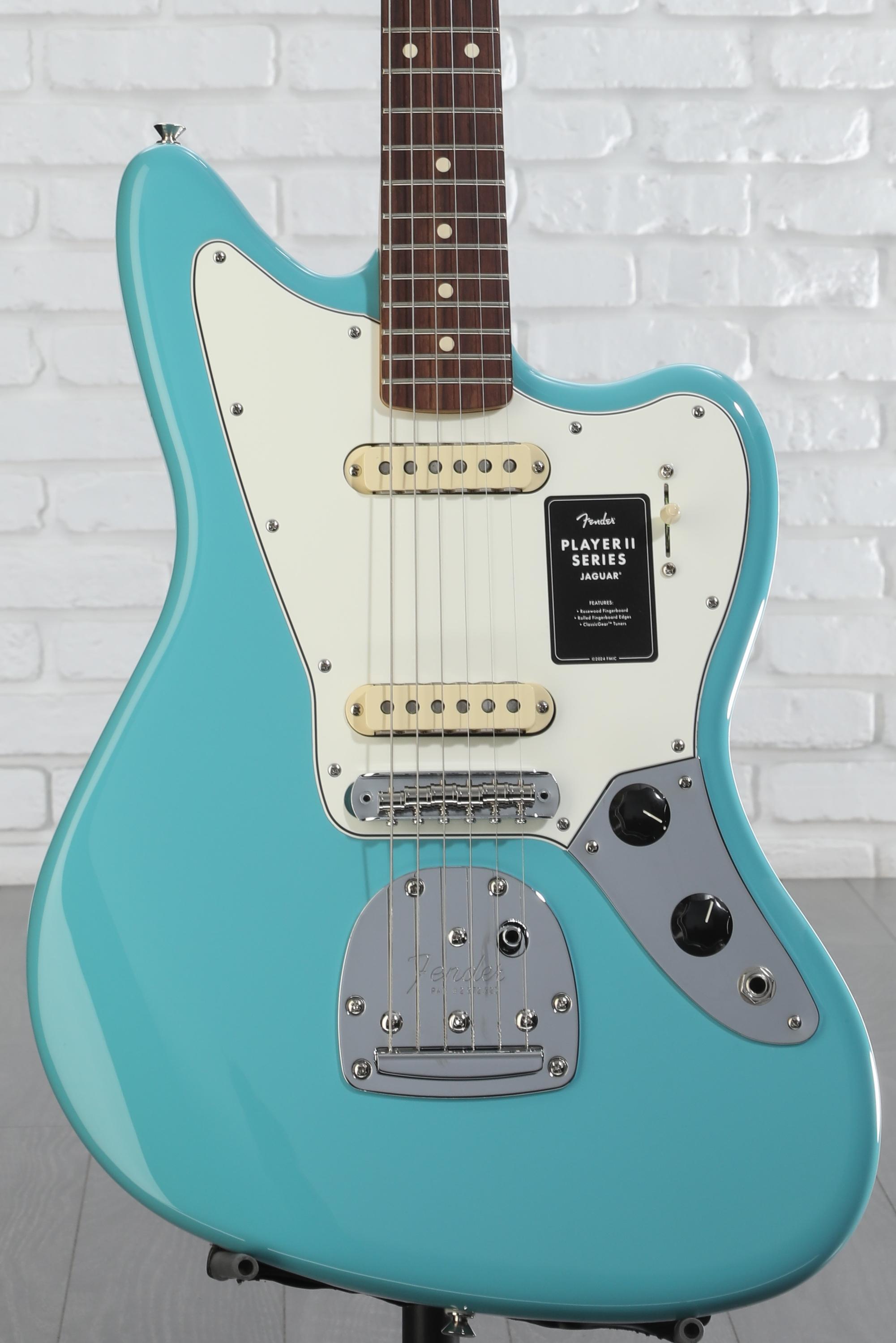 ギター Fender Player Jaguar Fender Player II Jaguar Electric Guitar - Aquatone Blue