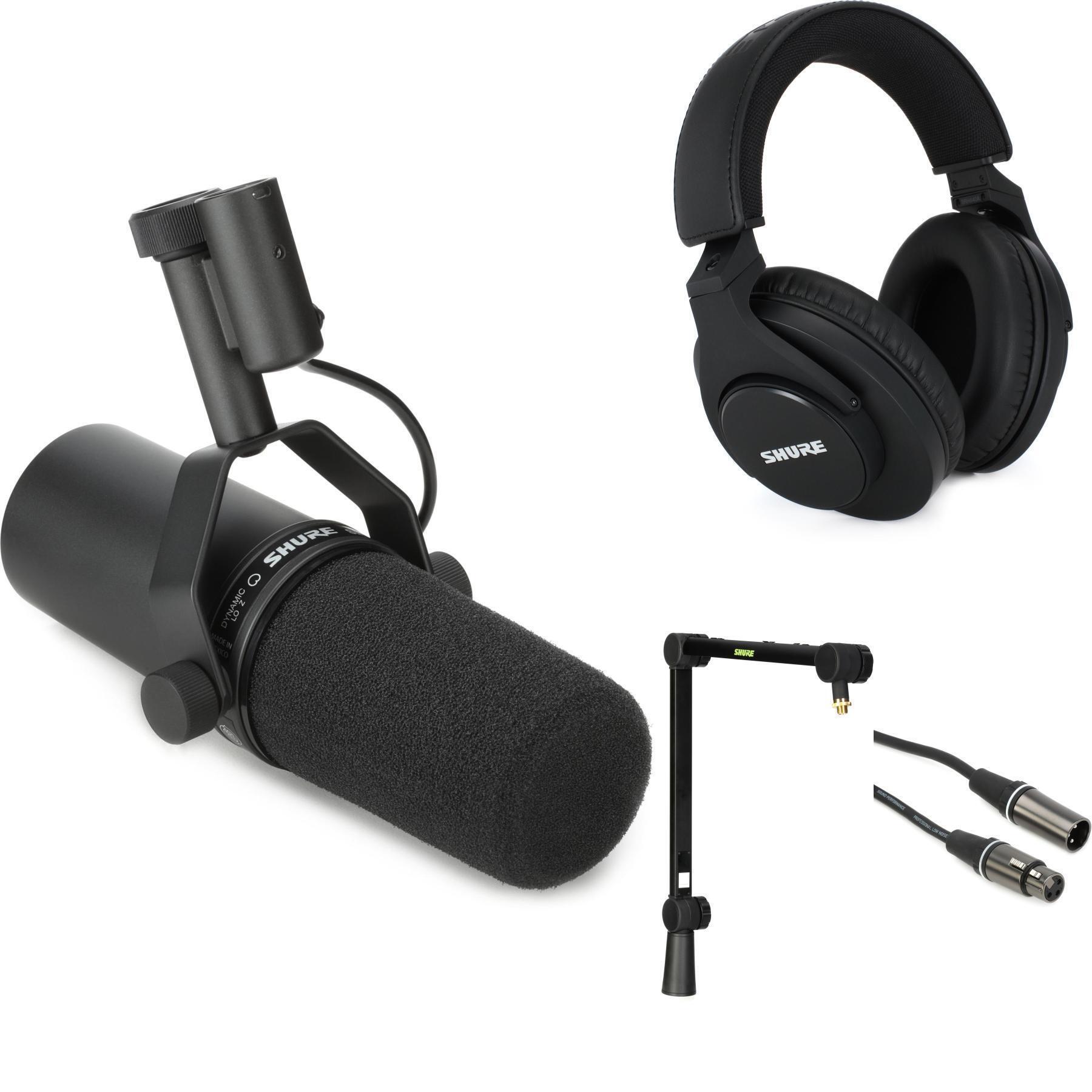 Shure SM7B Dynamic Microphone with Boom Arm and Headphones Kit