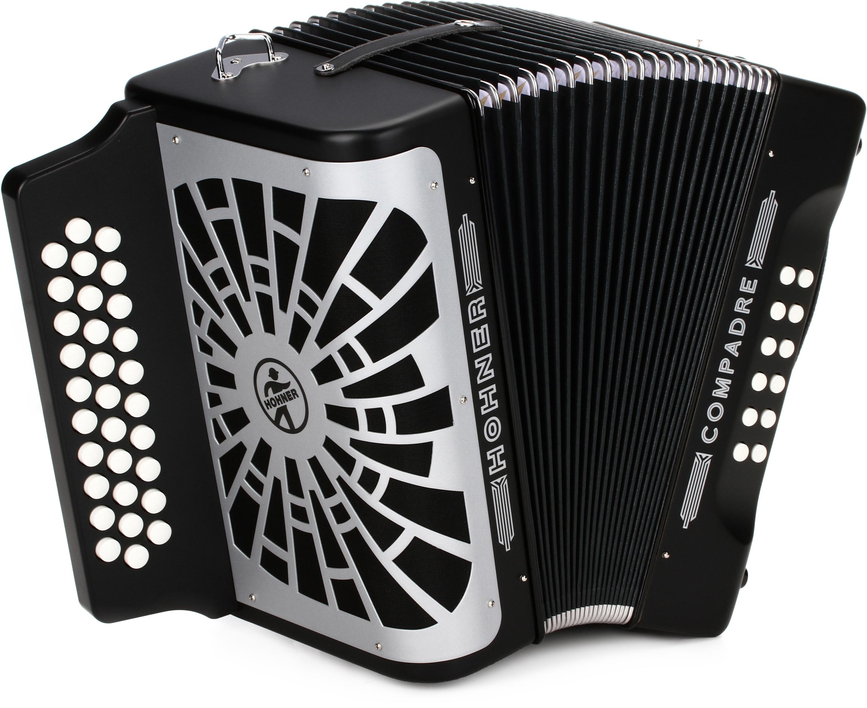 Hohner Compadre Diatonic Accordion - Keys of G/C/F - Black | Sweetwater