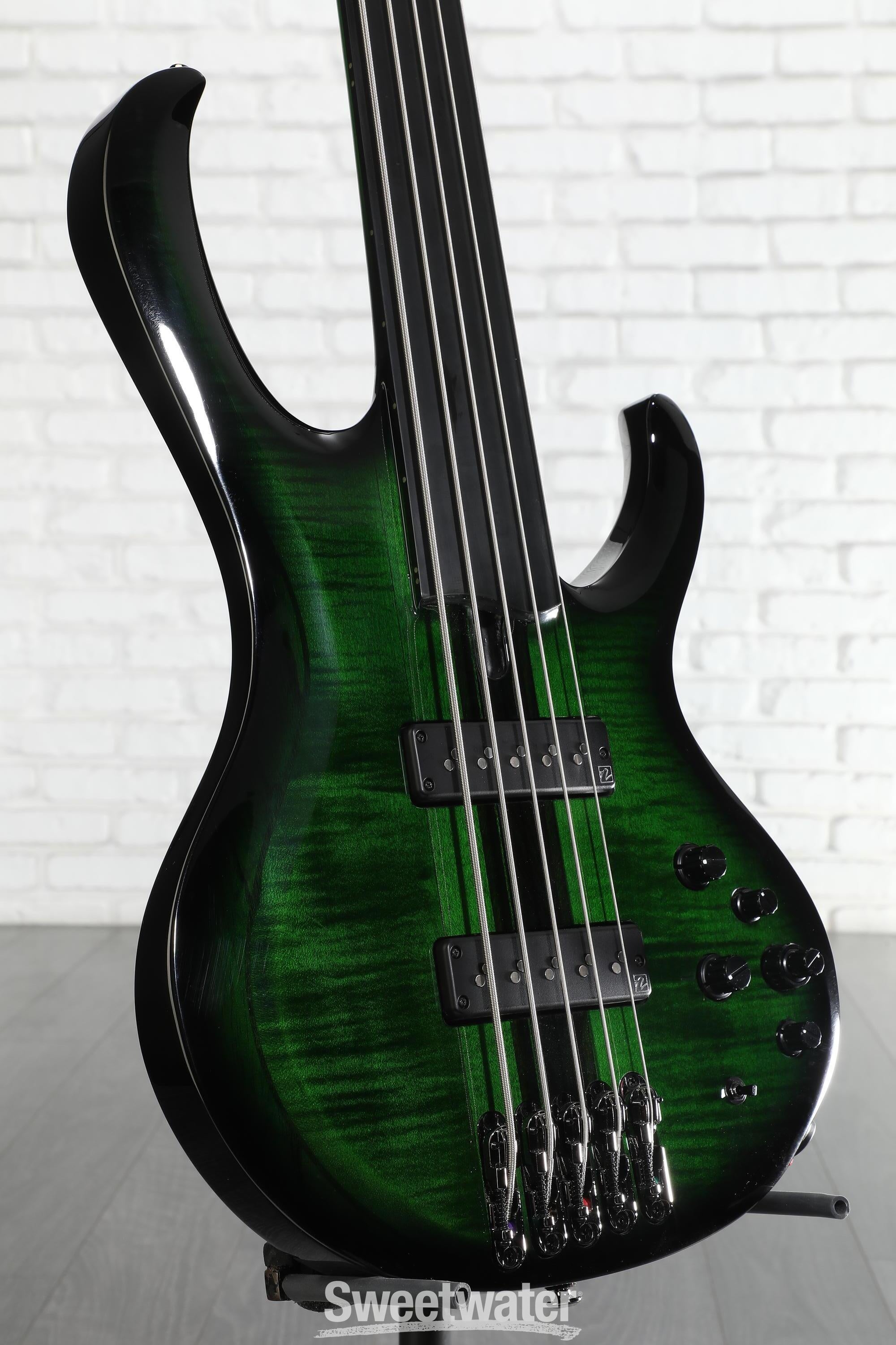 Photo of Ibanez Steve Di Giorgio SDGB1 Signature 5-string Fretless Bass Guitar - Dark Moss Burst