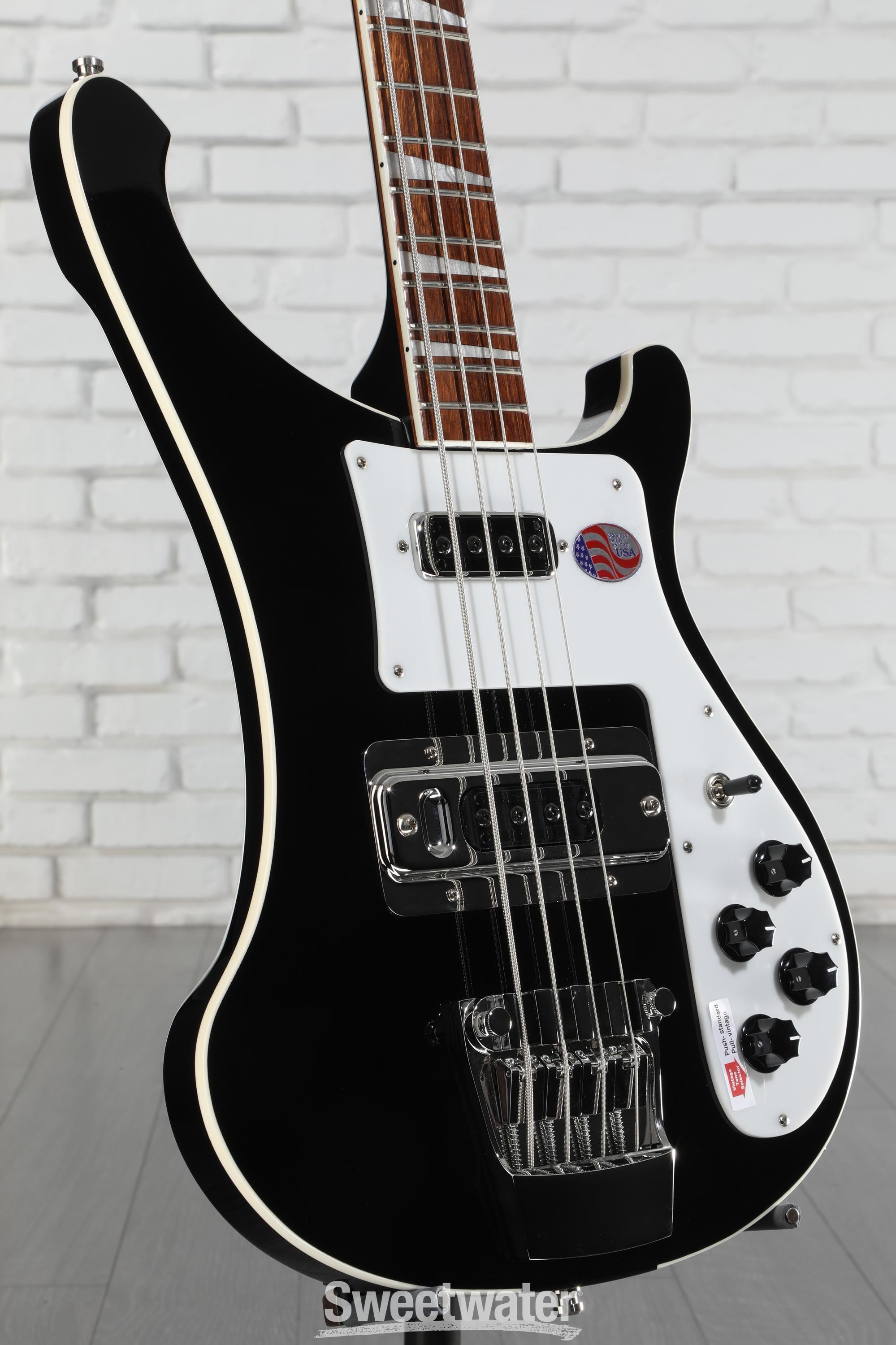 Rickenbacker ベース 4弦 ブラック/ホワイト Rickenbacker 4-string Bass Guitars - Sweetwater