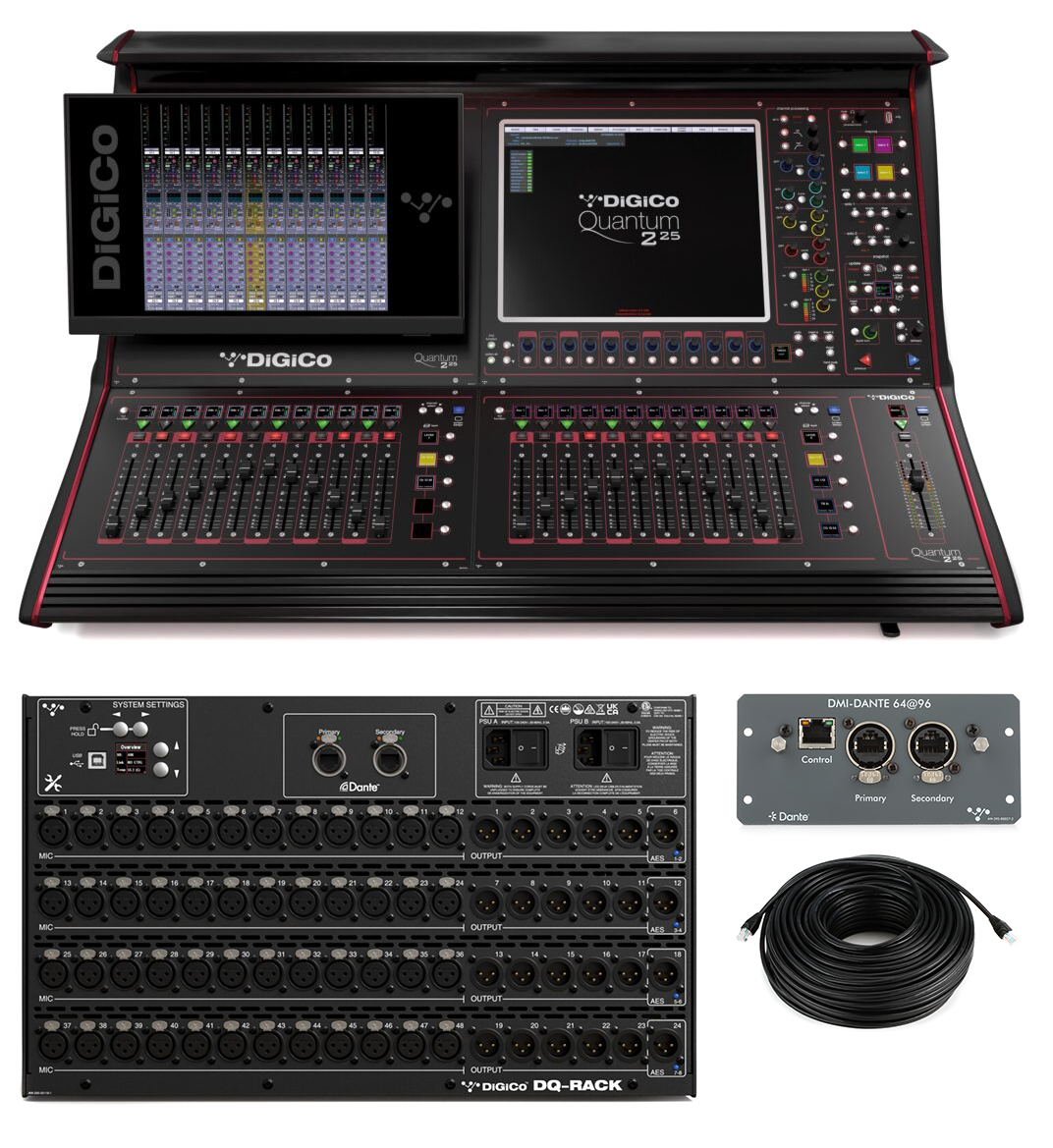 DiGiCo Quantum 225 Dante Bundle - Install Package with Waves Card