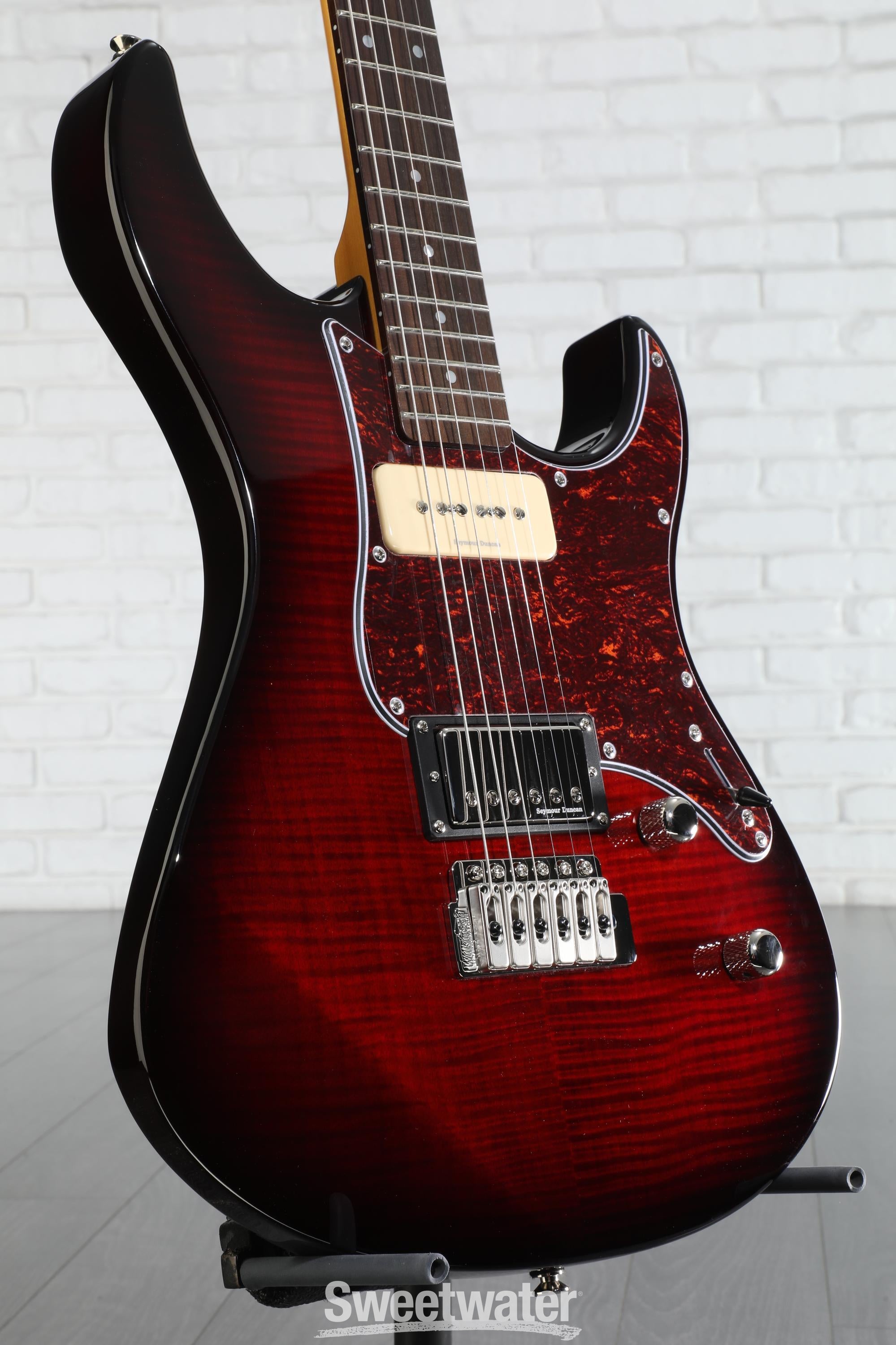 Yamaha PAC611VFM Pacifica Electric Guitar - Dark Red Burst