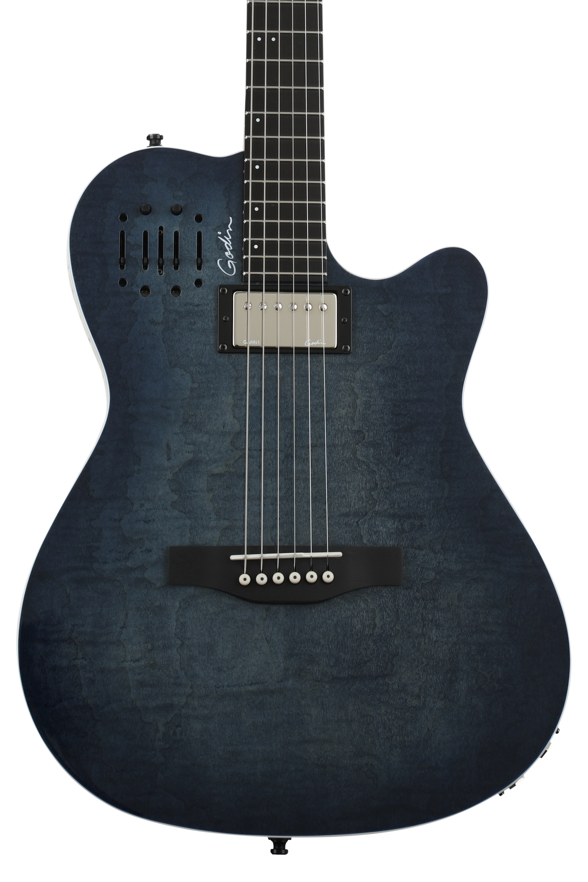 Godin A6 Ultra - Denim Blue Flame | Sweetwater