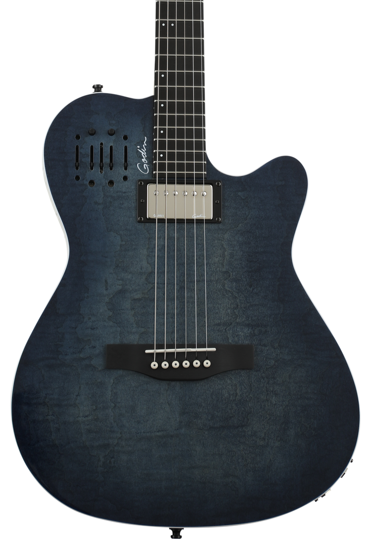 Godin A6 Ultra - Denim Blue Flame | Sweetwater