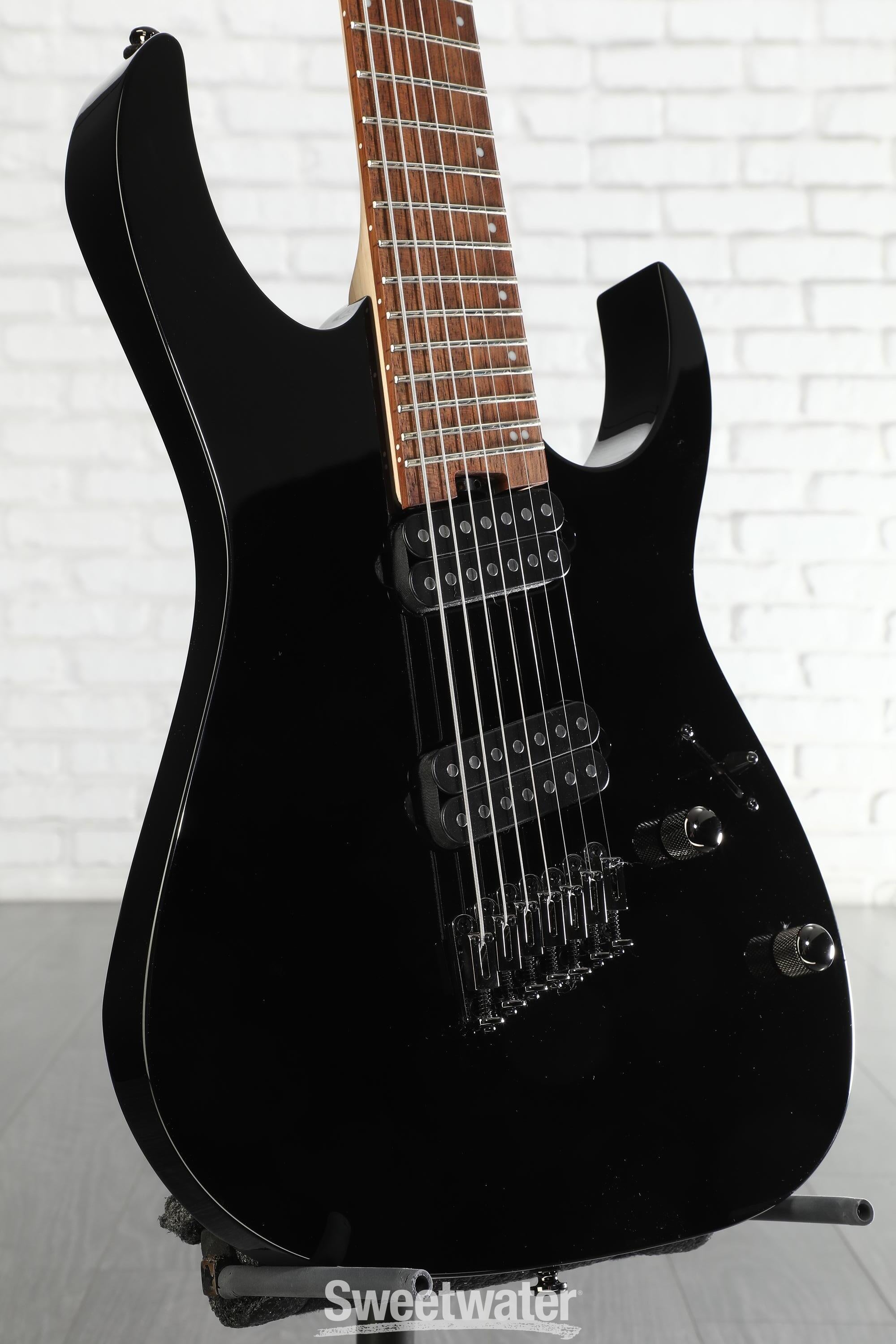 中古品 新品弦プレゼント Ibanez RGMS7-BK 7-String Ibanez RGMS7 7-string Electric Guitar - Black | Sweetwater
