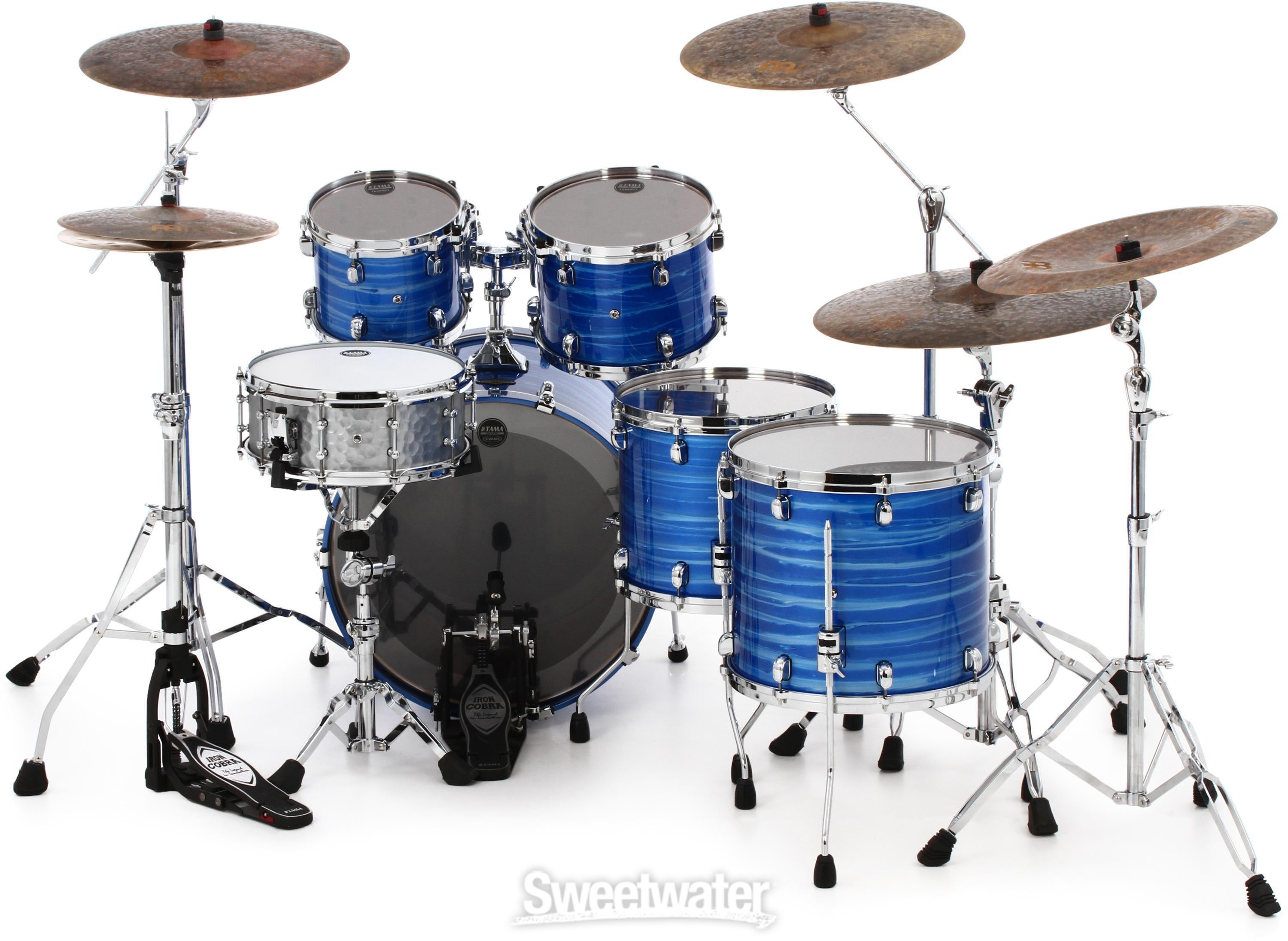 Tama Starclassic Walnut/Birch WBS52LS 5-piece Shell Pack - Lacquer Ocean  Blue Ripple