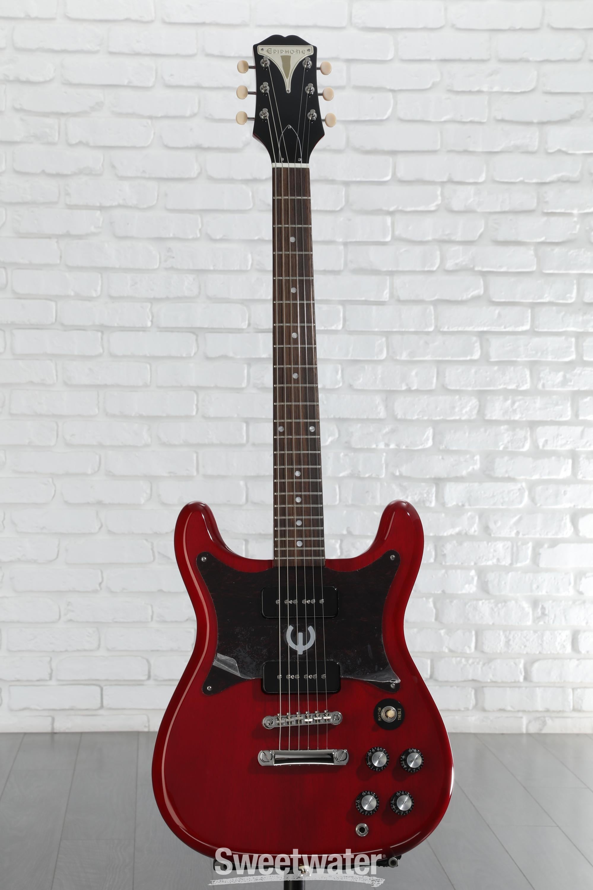 美品　Epiphone　Wilshire　cherrycollar　P−90 Epi Wilshire P-90s Cherry – Motor City Guitar