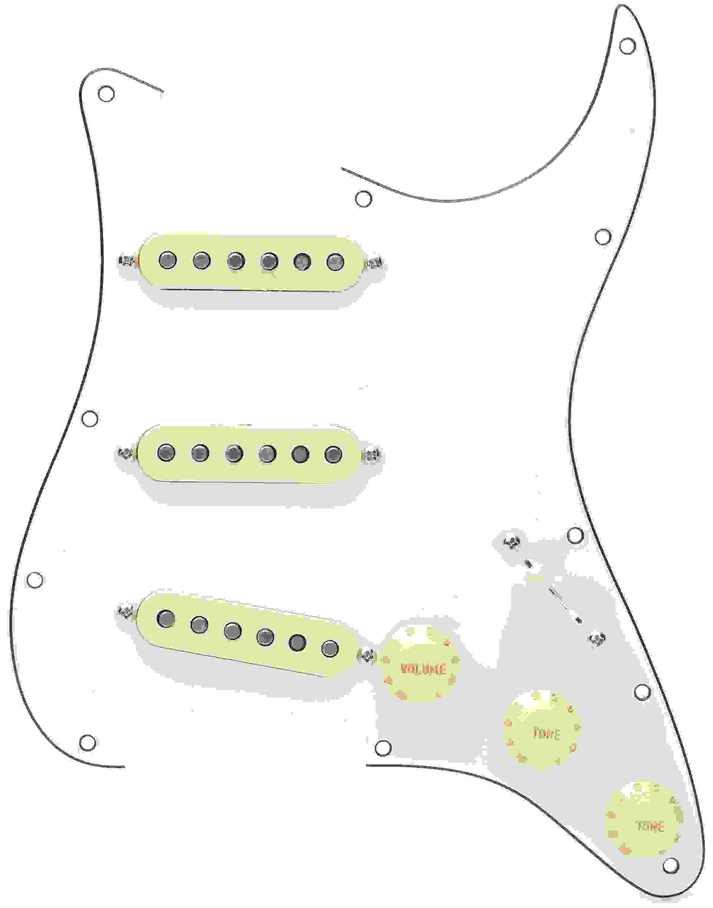 Fender Custom Fat '50s SSS Pre-wired Stratocaster Pickguard - Parchment 3-ply